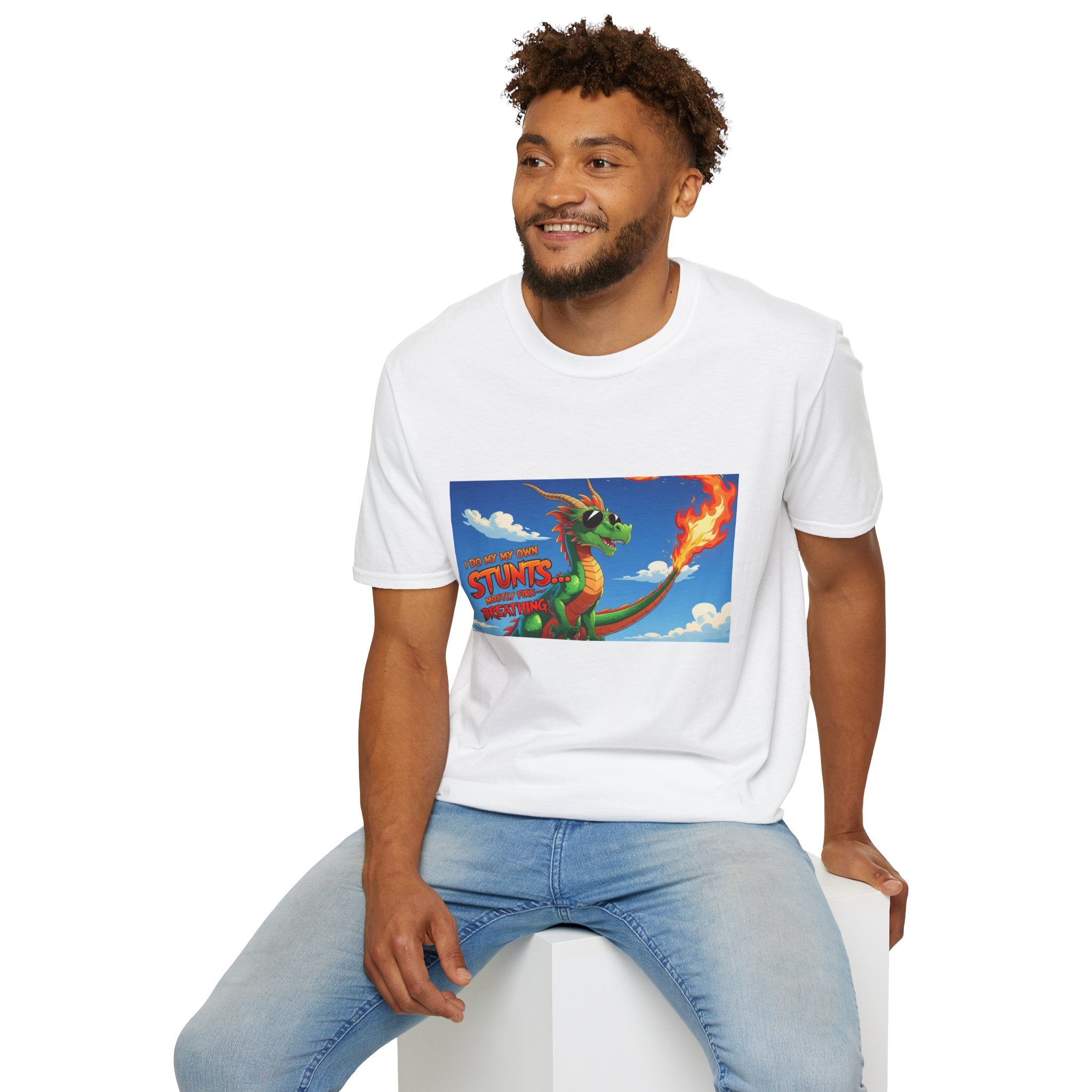 Funny Fire-Breathing Dragon T-Shirt | Fantasy Graphic Tee for Kids and Adults, Unisex Softstyle T-Shirt, Casual Wear, Game Night Apparel, [...]