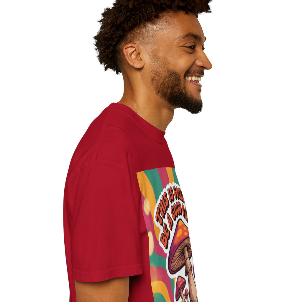 Positive Vibes T-shirt, Retro Mushroom Tee, Unisex Psychedelic Shirt, Gift for Friends, Casual Wear, Summer Essentials