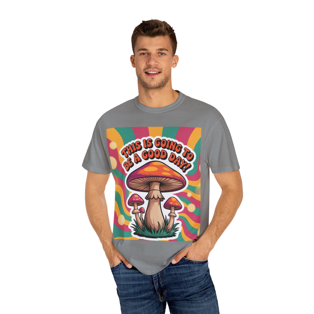 Positive Vibes T-shirt, Retro Mushroom Tee, Unisex Psychedelic Shirt, Gift for Friends, Casual Wear, Summer Essentials