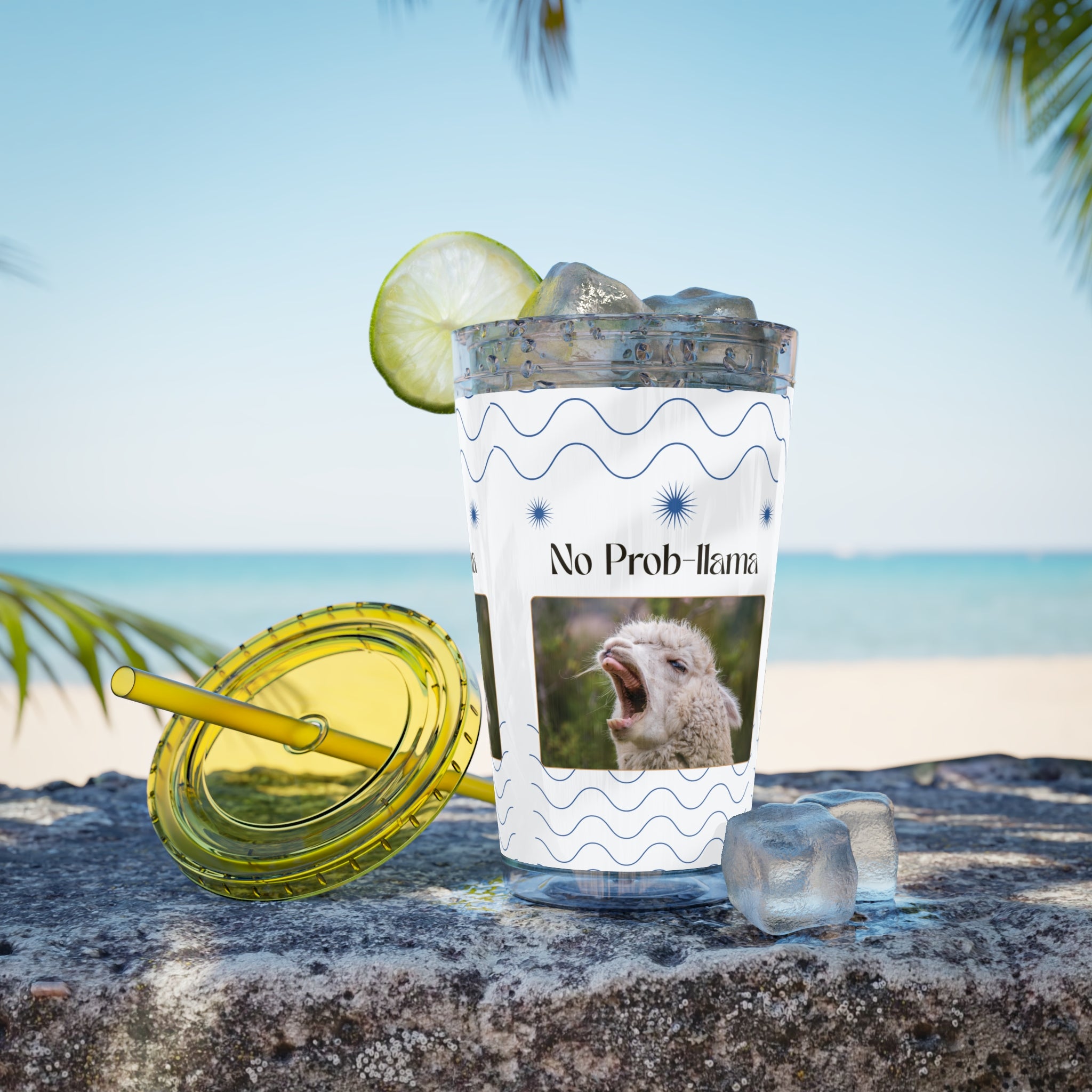 Tumbler Cup - &quot;No Prob-Llama&quot; Graphic 16oz Sunsplash Travel Cup