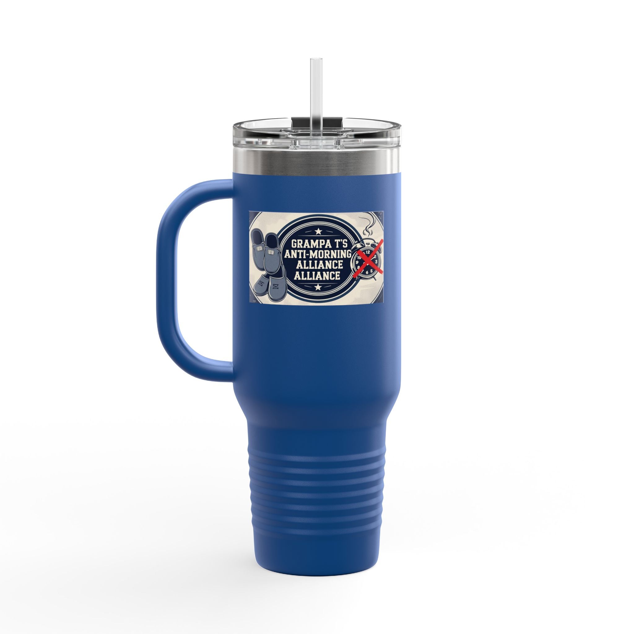 Grampa T's Anti-Morning Funny Custom Insulated Travel Mug, 40oz – Perfect for Coffee Lovers, On-the-Go Drinkware, Gifts for Him/Her, Unique Travel Accessories, [...]