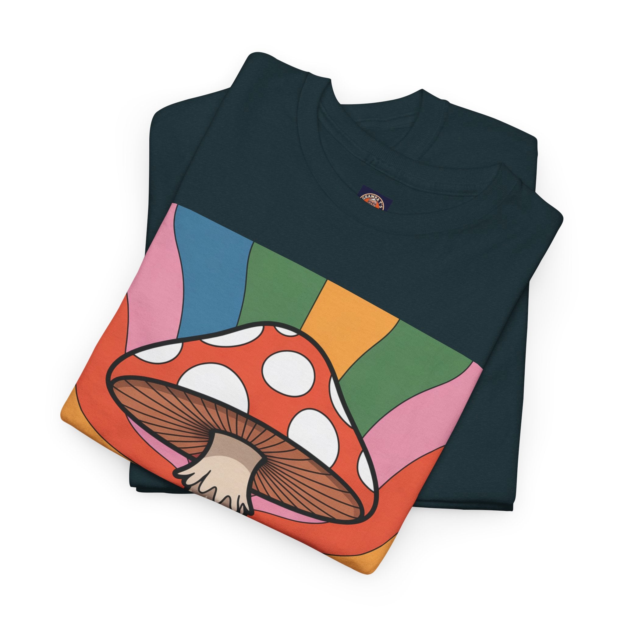 Fun Hippy Mushroom Cheerful Graphic Tee, Positive Vibes T-Shirt for Everyday Wear, Gift for Nature Lovers, Trendy Casual Wear, Eco-Friendly Fashion