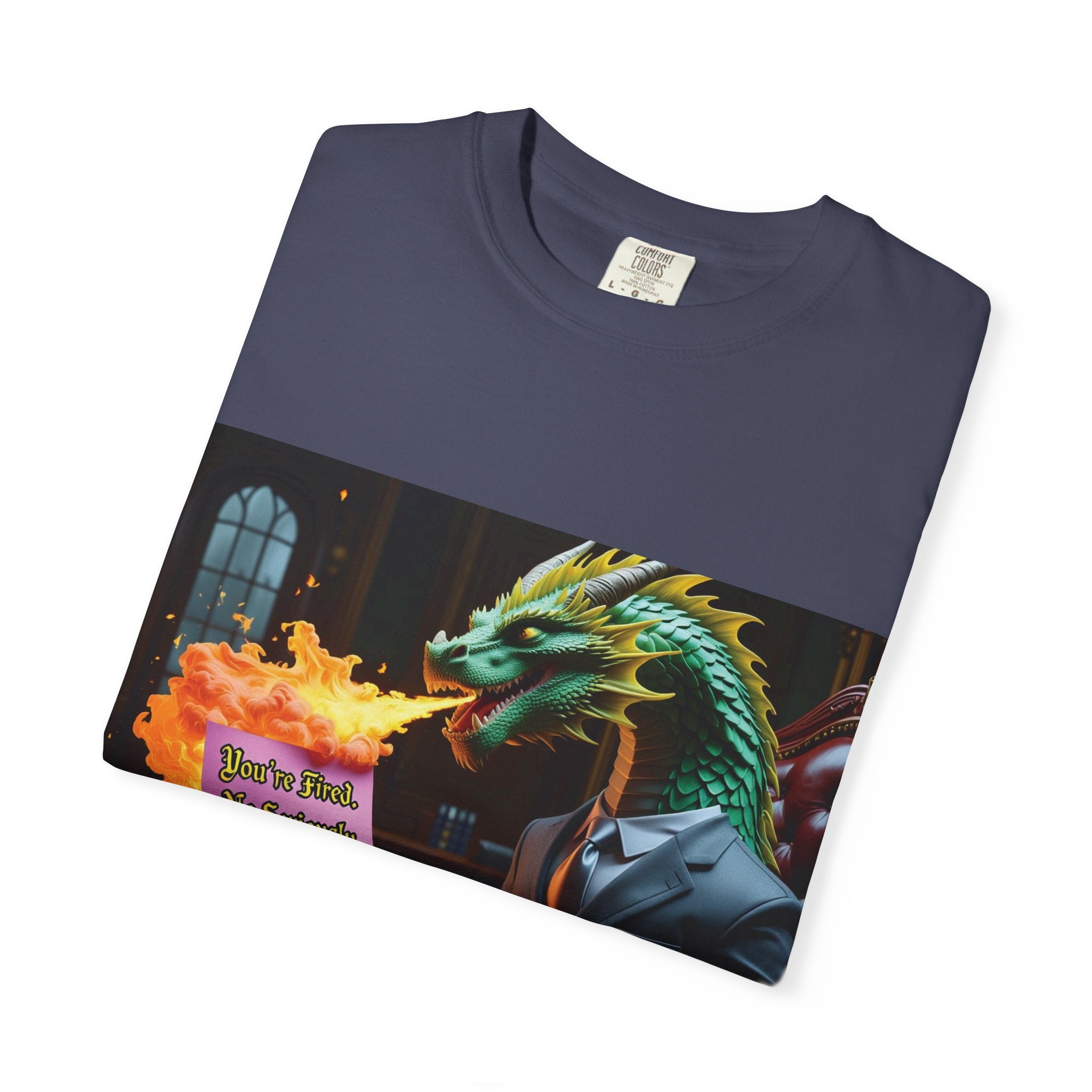 Dragon Fire  Unisex Garment-Dyed T-Shirt, Fun Graphic Tee, Unique Gift, Casual Wear, Fantasy Lover Apparel, Statement Shirt