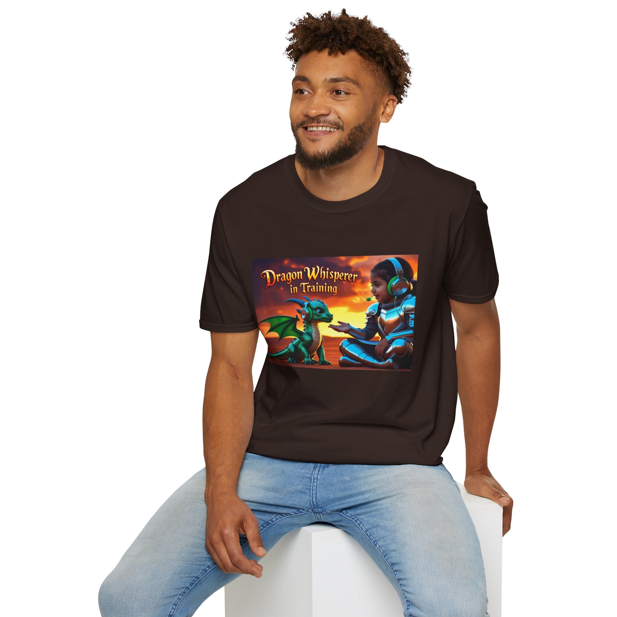 Funny Dragon Whisperer Unisex Softstyle T-Shirt | Fantasy Apparel, Gift for Dragon Lovers, Kids & Adults, Birthday Present, Magical Vibe