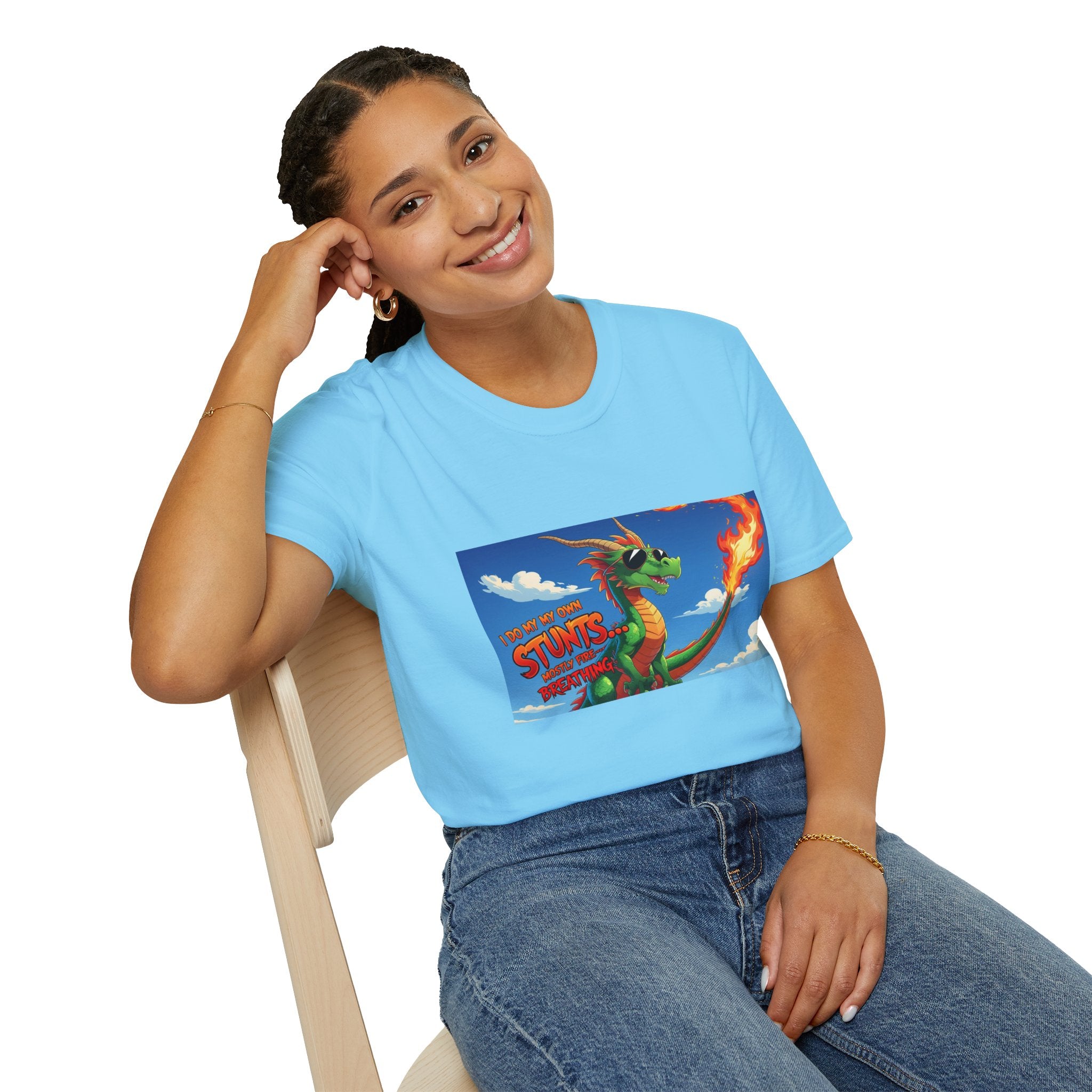 Funny Fire-Breathing Dragon T-Shirt | Fantasy Graphic Tee for Kids and Adults, Unisex Softstyle T-Shirt, Casual Wear, Game Night Apparel, [...]