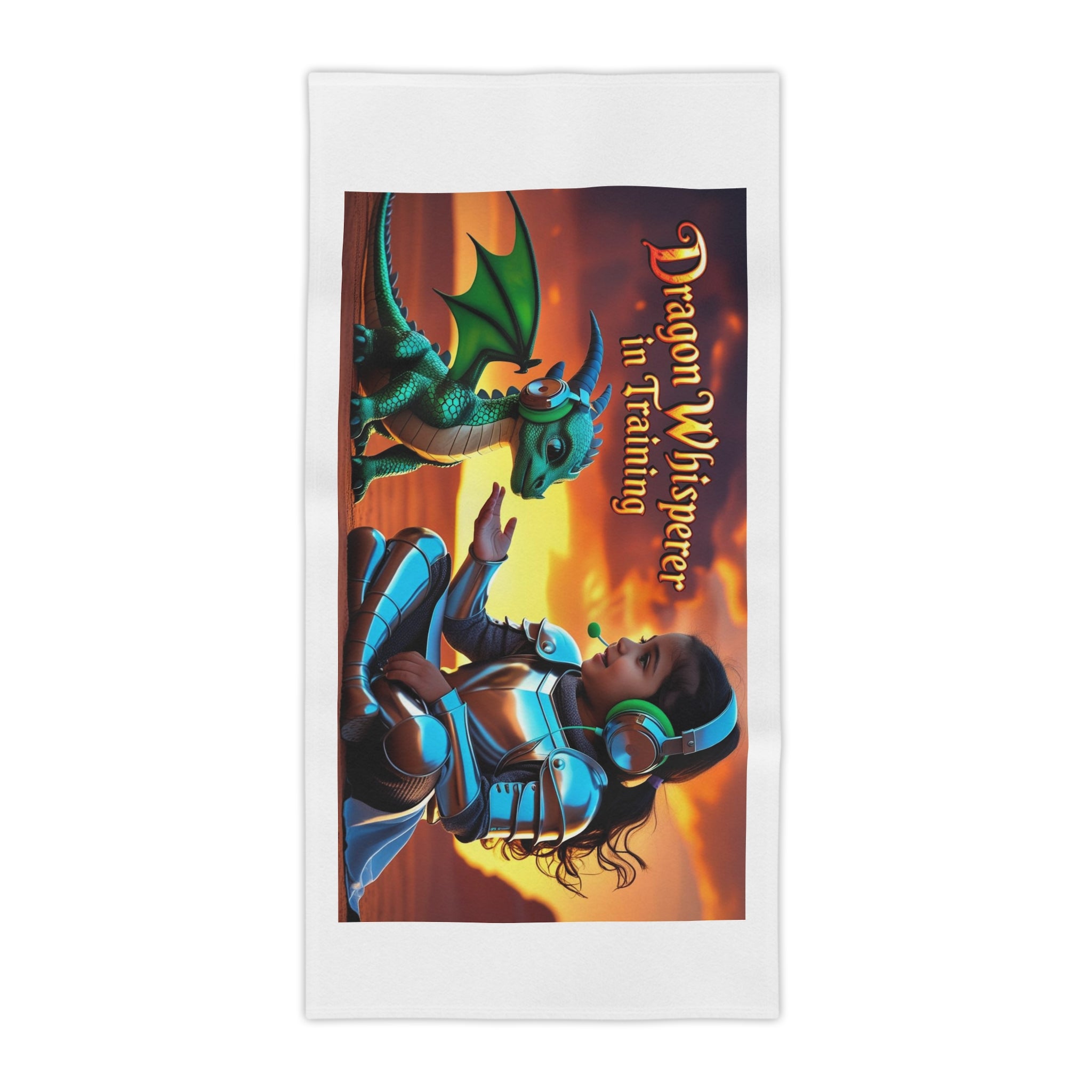 Funny Dragon Whisperer (Girl) Beach Towel - Fantasy Beach Towels, Kids Towels, Dragon Lovers Gift, Summer Essentials, Pool Day Must-Have
