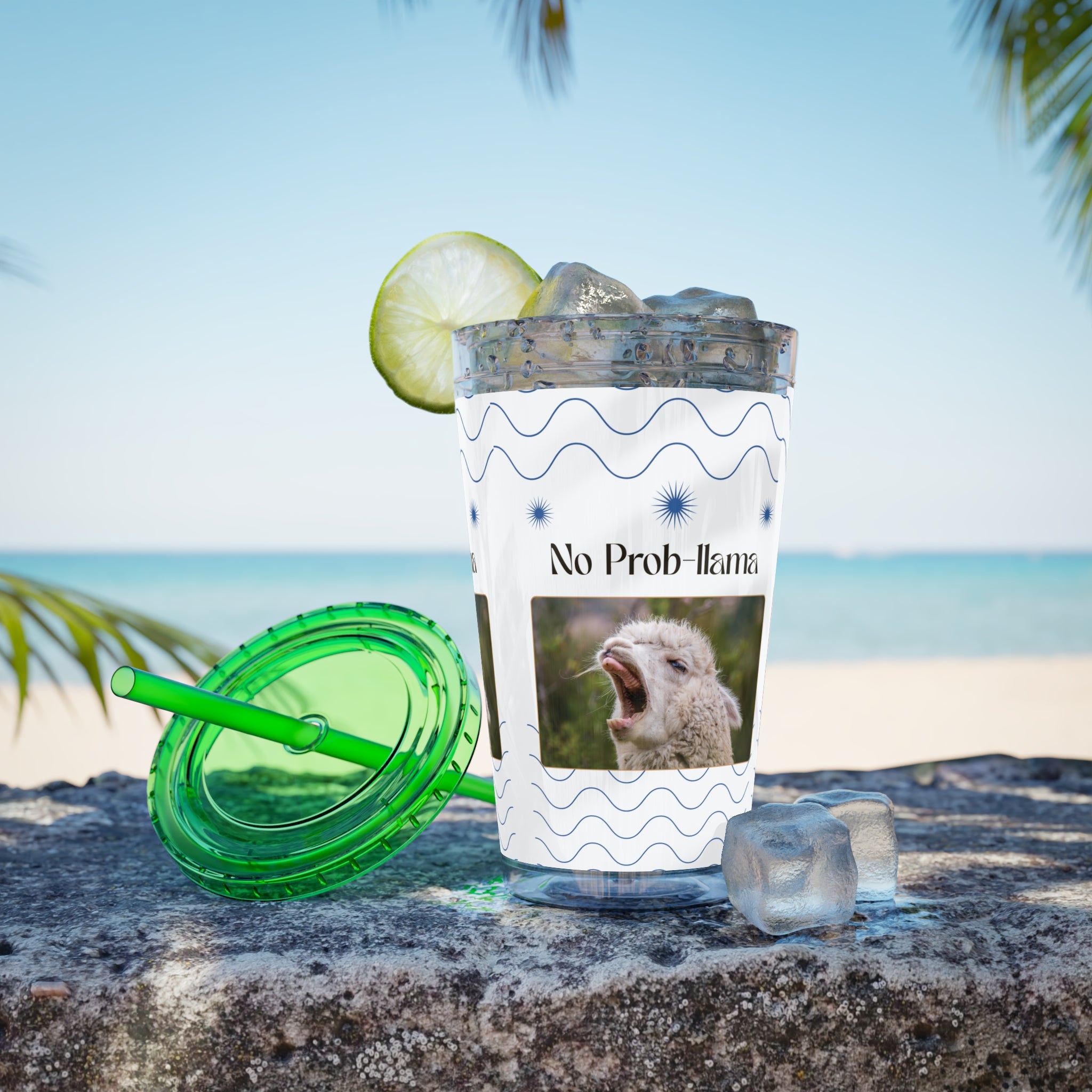 Tumbler Cup - &quot;No Prob-Llama&quot; Graphic 16oz Sunsplash Travel Cup