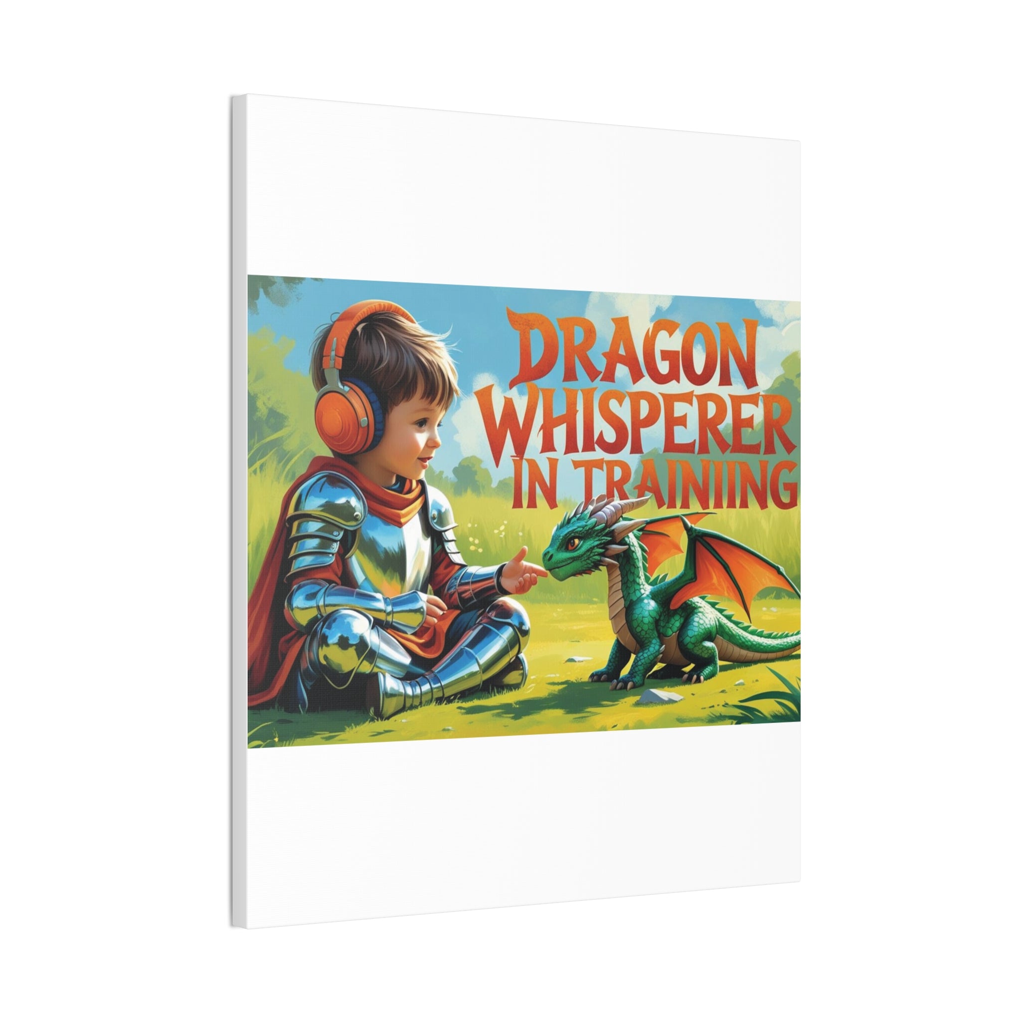 Dragon Whisperer Canvas Print, Playroom Decor, Childrens Wall Art, Fantasy Kids Room, Dragon Lover Gift, Adventure Art, Kid's Room Decor