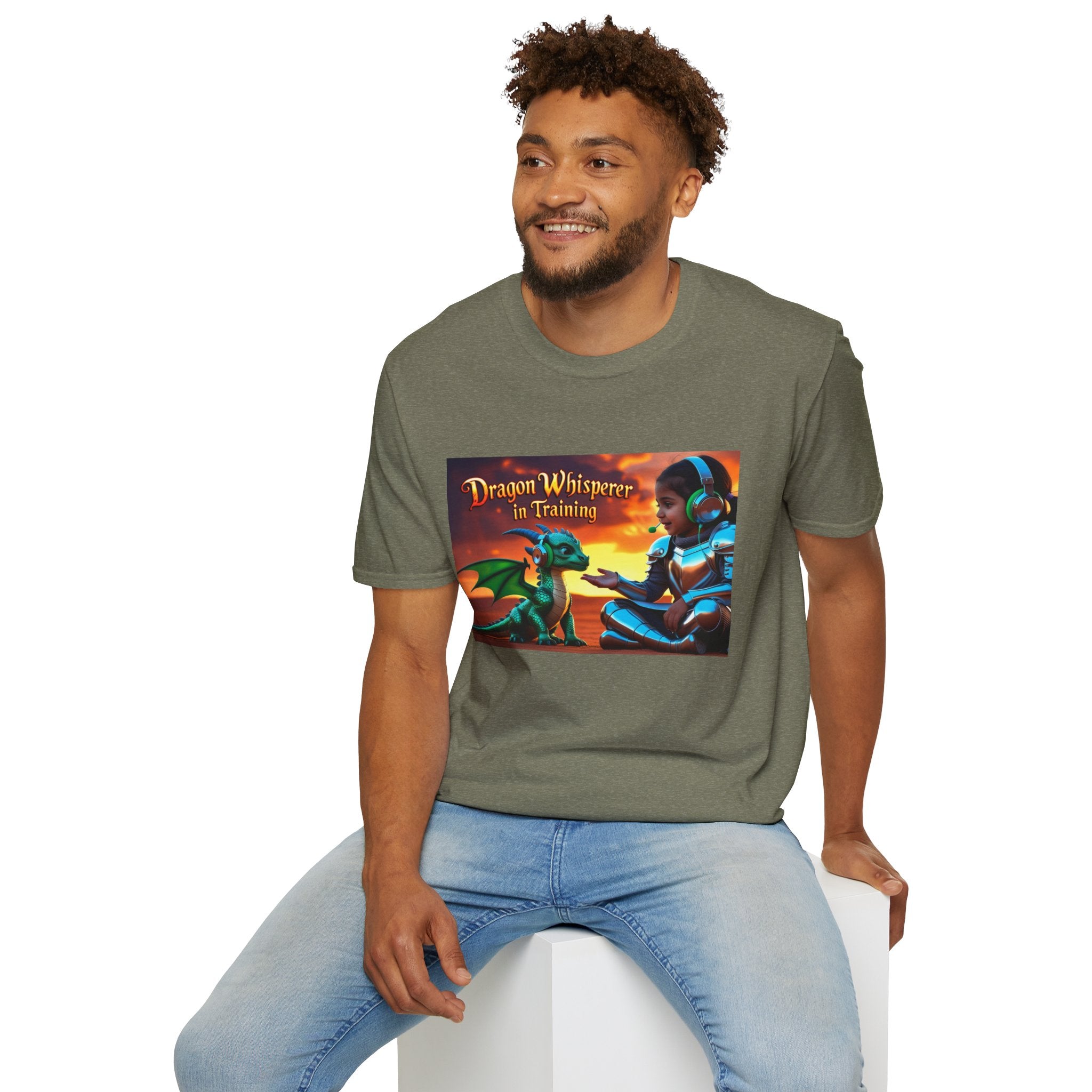 Funny Dragon Whisperer Unisex Softstyle T-Shirt | Fantasy Apparel, Gift for Dragon Lovers, Kids & Adults, Birthday Present, Magical Vibe