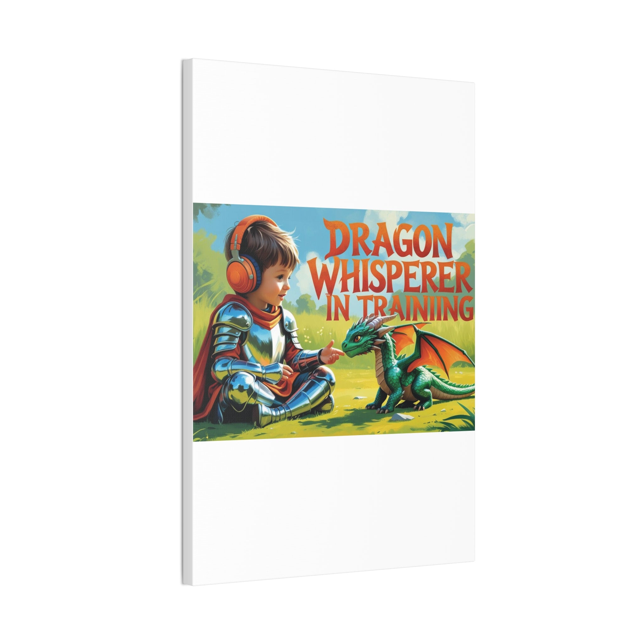 Dragon Whisperer Canvas Print, Playroom Decor, Childrens Wall Art, Fantasy Kids Room, Dragon Lover Gift, Adventure Art, Kid's Room Decor