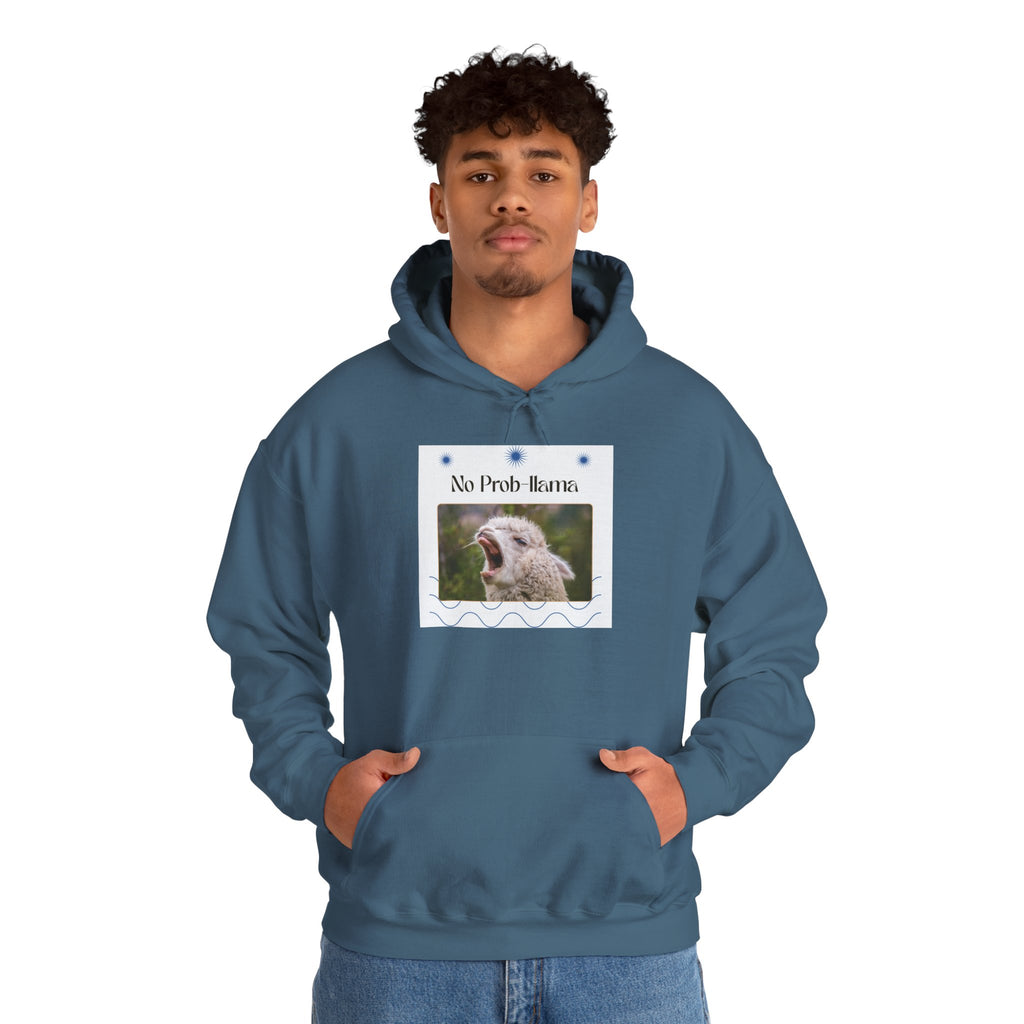 "No Prob-Llama" Unisex Hooded Sweatshirt with Fun Design, Cozy Apparel for Relaxed Days, Gifts for Friends, Casual Wear, Unique Gift Idea, Birthday Present