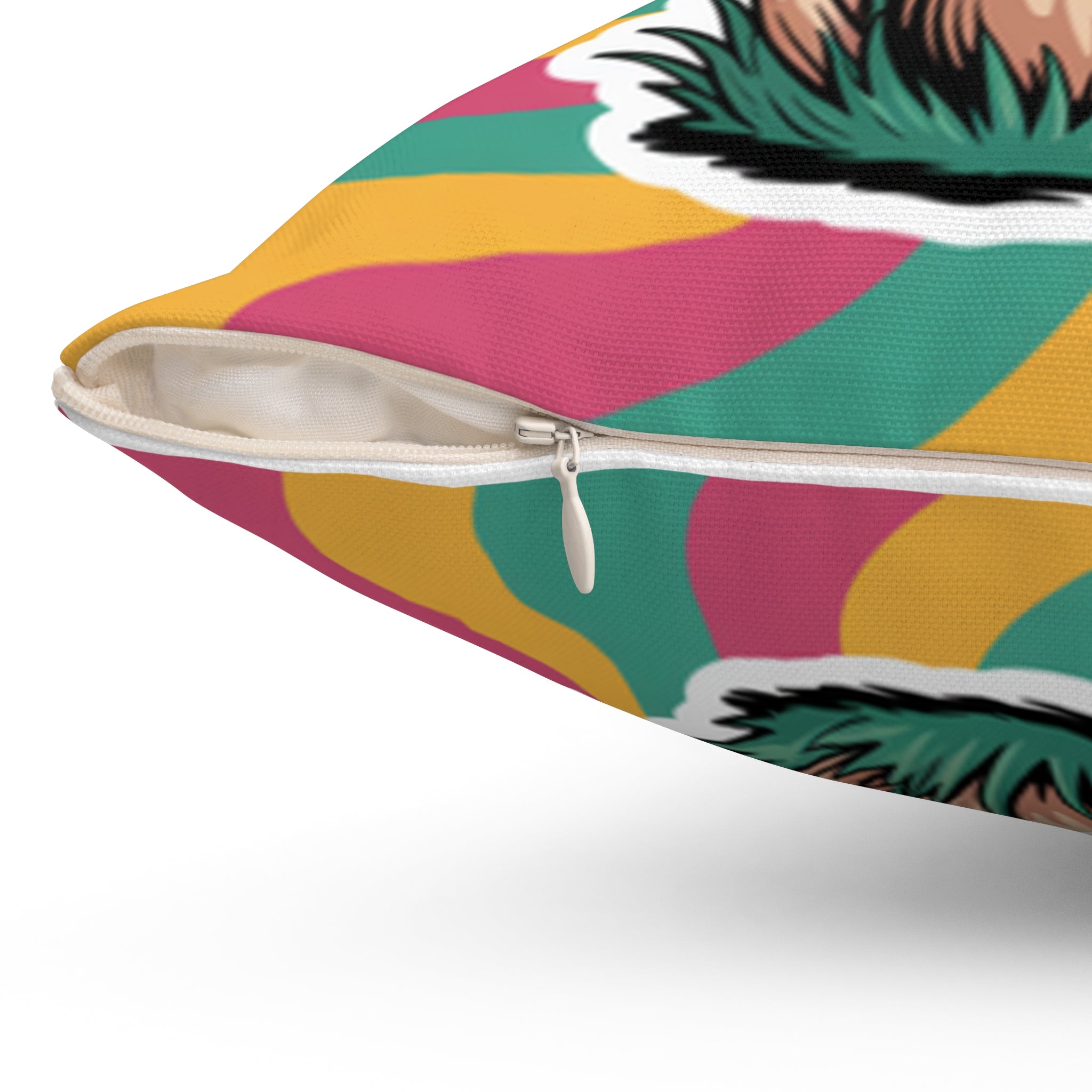 Colorful Mushroom Quote Pillow, Boho Home Decor, Positive Vibes Gift, Psychedelic Cushion, Couch Accessory