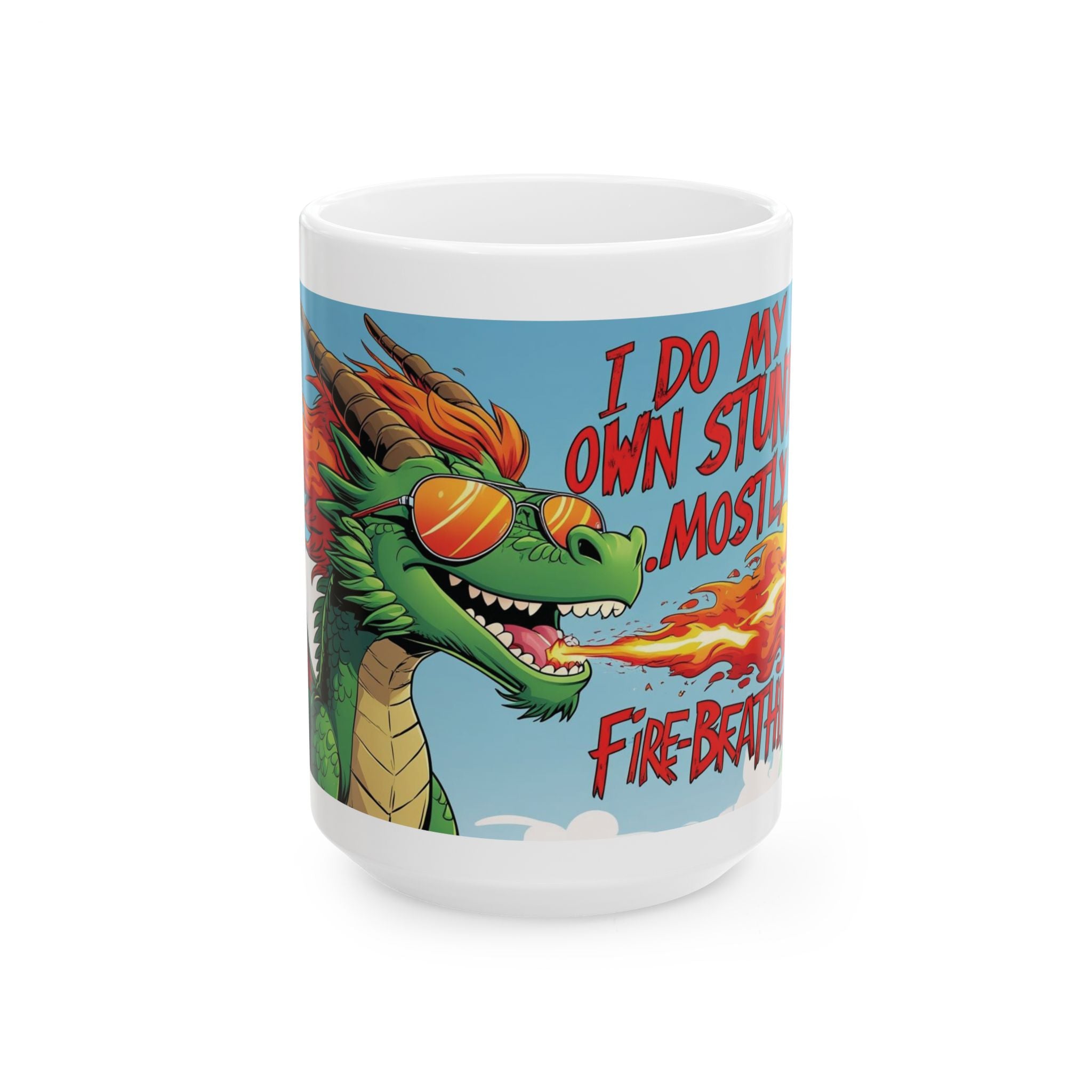 Fire-Breathing Dragon Ceramic Mug - Fun Fantasy Coffee Cup for Dragon Lovers, Fantasy Gifts, Quirky Home Decor, Birthday, Cosplay