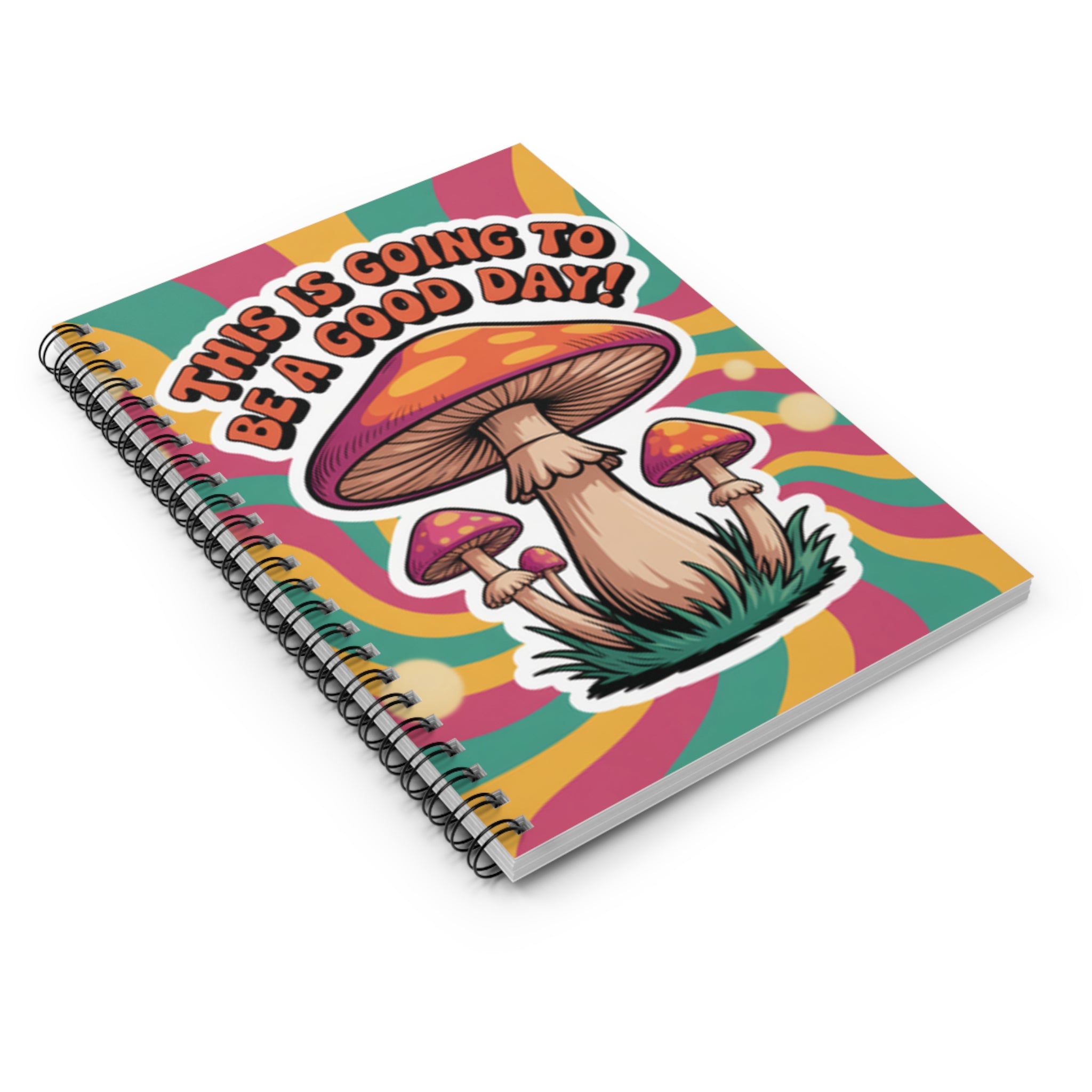 Positive Vibes Colorful Mushroom Spiral Notebook - Perfect Gift, Journal for Creatives, Motivational Note-taking, School Supplies, Daily Planner, [...]