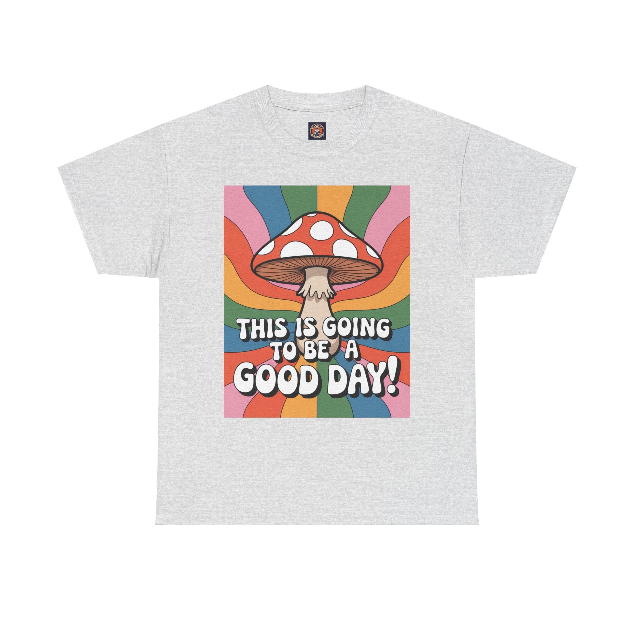 Fun Hippy Mushroom Cheerful Graphic Tee, Positive Vibes T-Shirt for Everyday Wear, Gift for Nature Lovers, Trendy Casual Wear, Eco-Friendly Fashion
