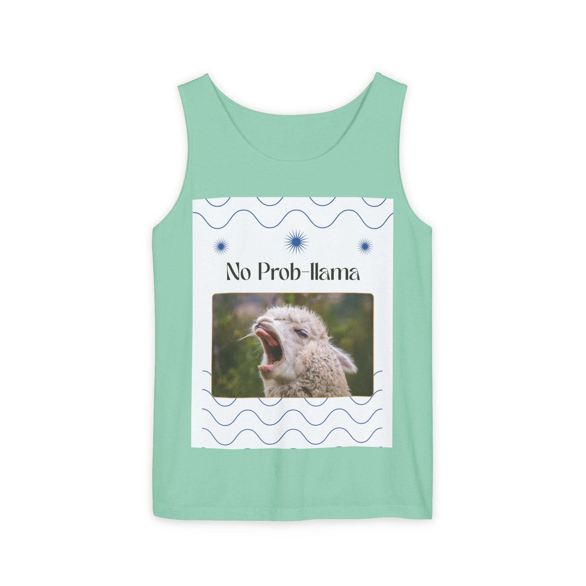 "No Prob-llama" Funny Tank Top – Cute Llama Graphic for Summer Vibes, Animal Lovers, Festivals & Chill Days