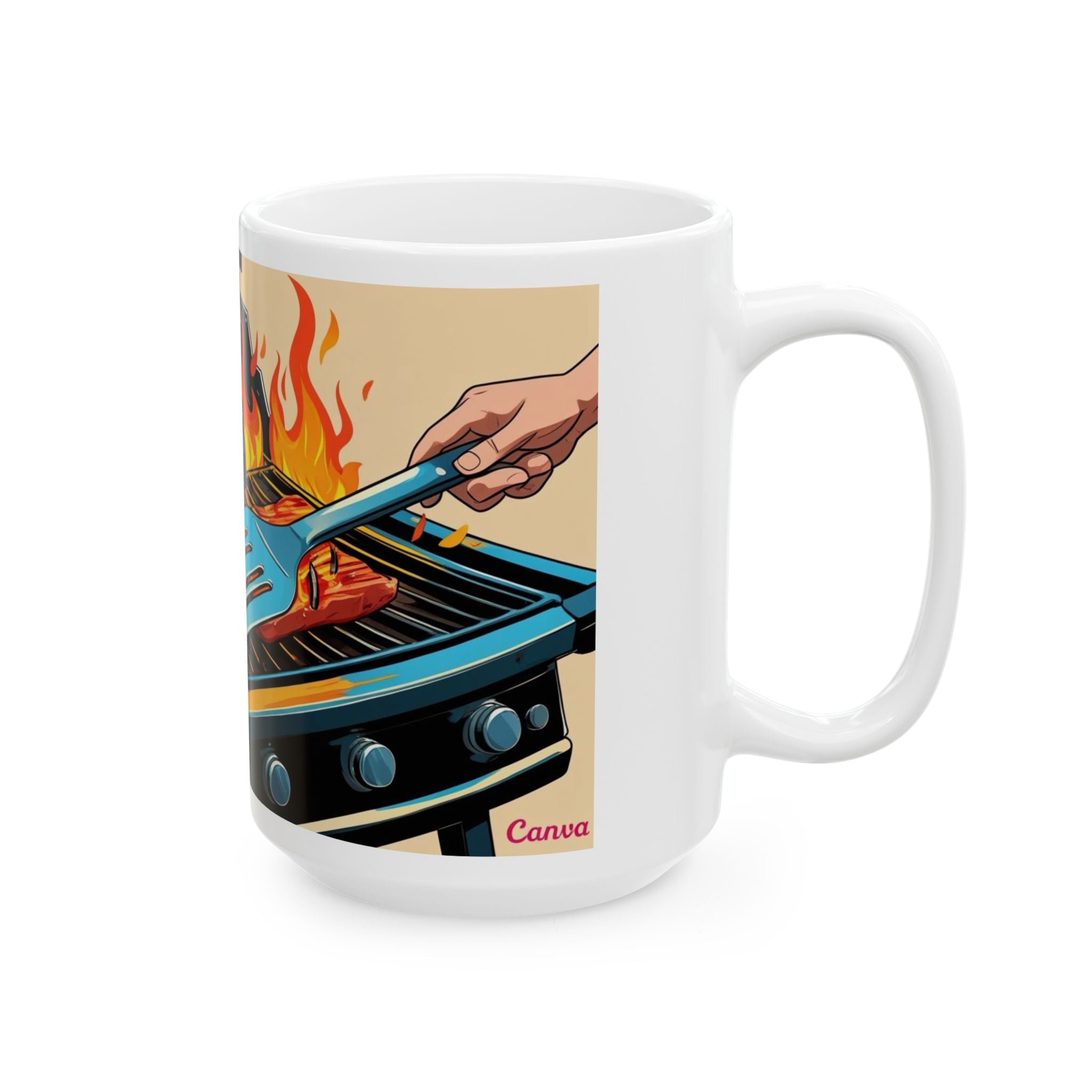 Fun Dad the Grill Master Ceramic Mug - Fun BBQ Coffee Cup for Grill Lovers, Father's Day Gift, Summer BBQ, Fire Up Your Mornings!