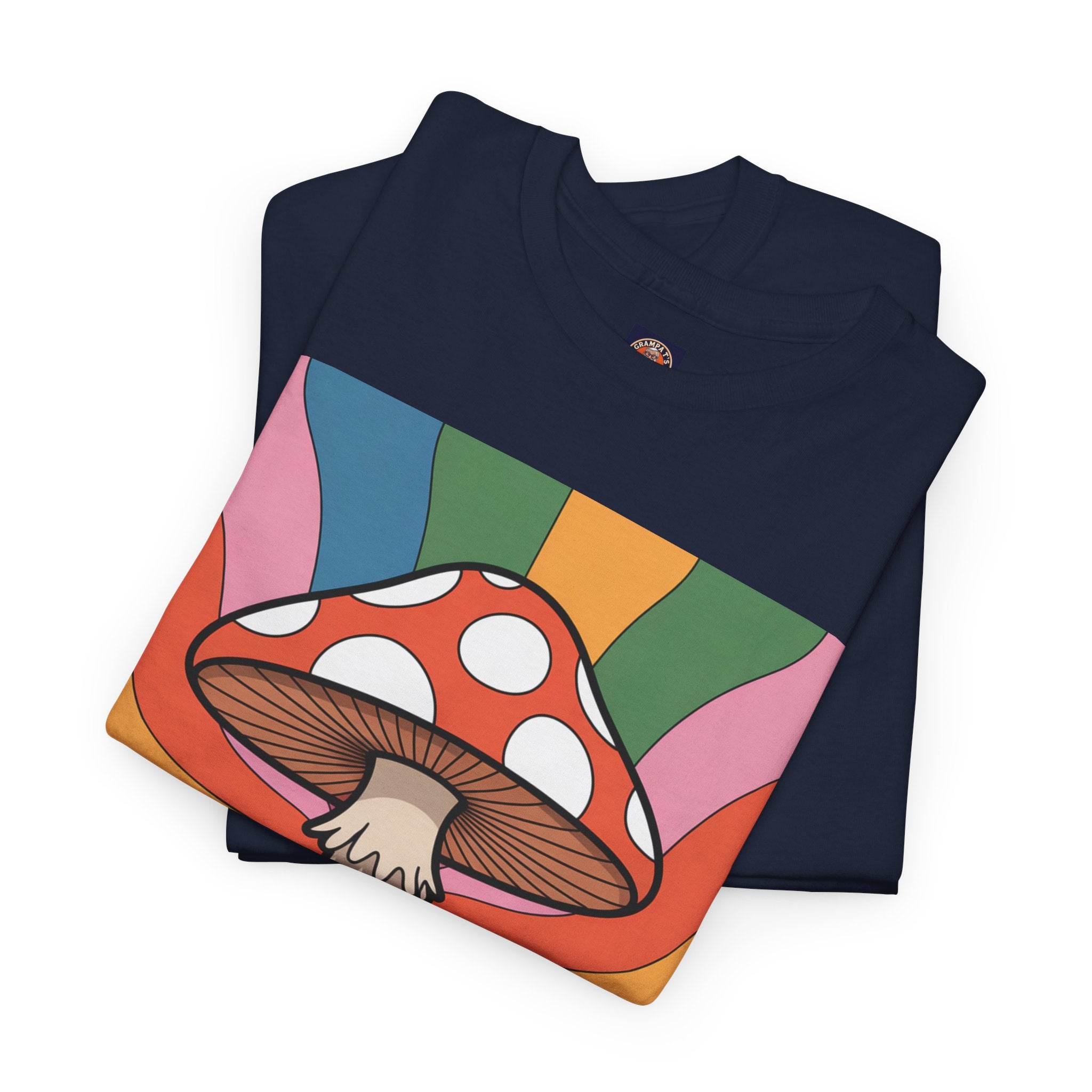 Fun Hippy Mushroom Cheerful Graphic Tee, Positive Vibes T-Shirt for Everyday Wear, Gift for Nature Lovers, Trendy Casual Wear, Eco-Friendly Fashion