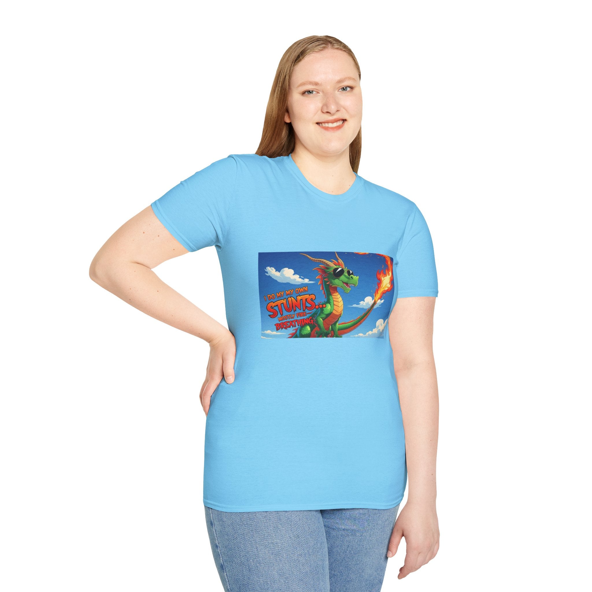 Funny Fire-Breathing Dragon T-Shirt | Fantasy Graphic Tee for Kids and Adults, Unisex Softstyle T-Shirt, Casual Wear, Game Night Apparel, [...]