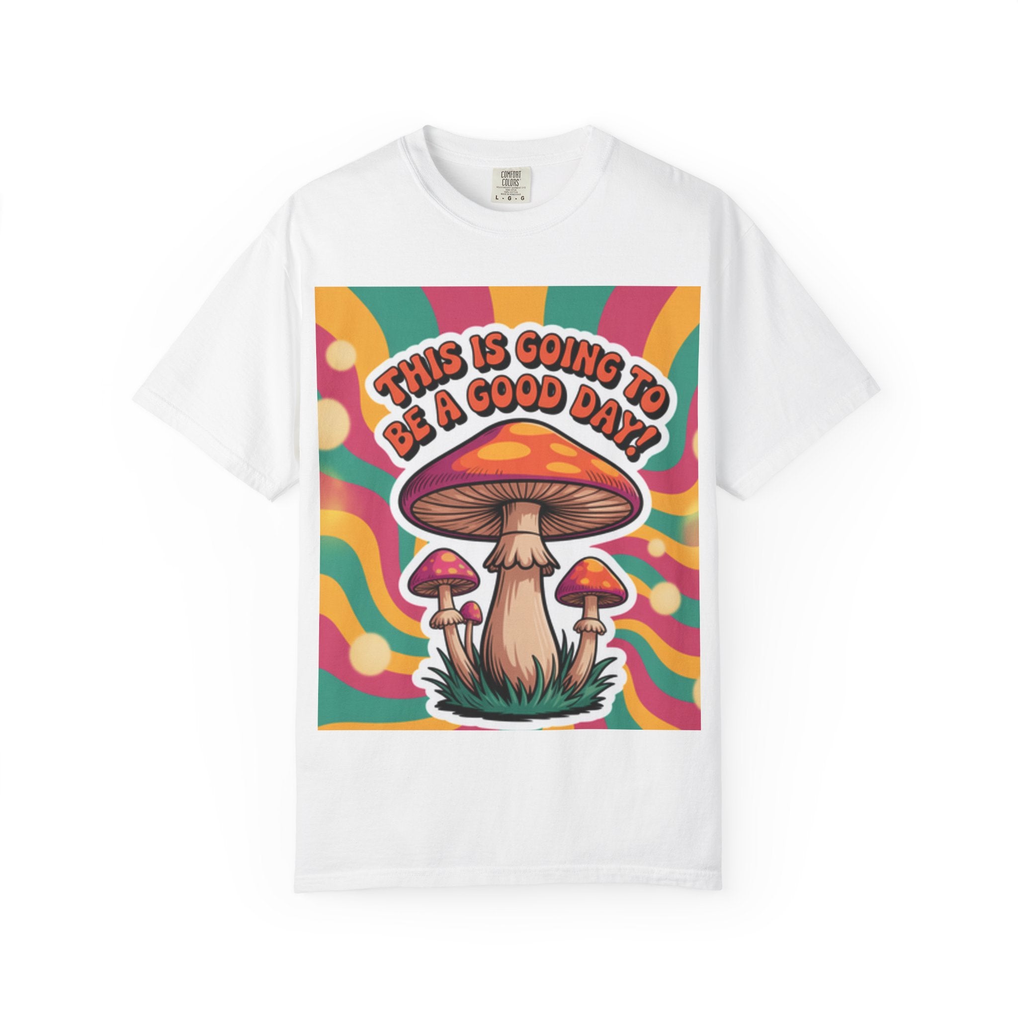 Positive Vibes T-shirt, Retro Mushroom Tee, Unisex Psychedelic Shirt, Gift for Friends, Casual Wear, Summer Essentials