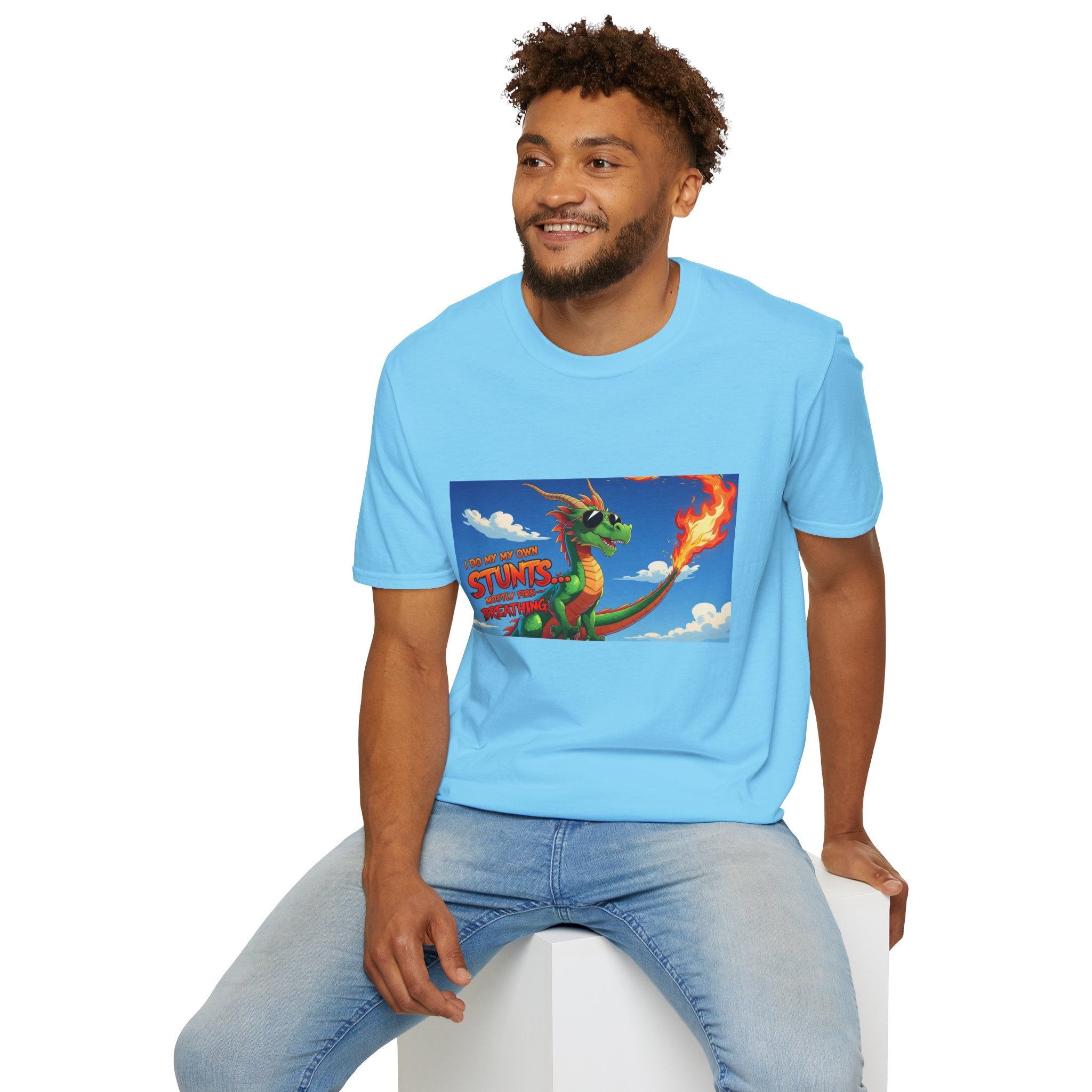 Funny Fire-Breathing Dragon T-Shirt | Fantasy Graphic Tee for Kids and Adults, Unisex Softstyle T-Shirt, Casual Wear, Game Night Apparel, [...]
