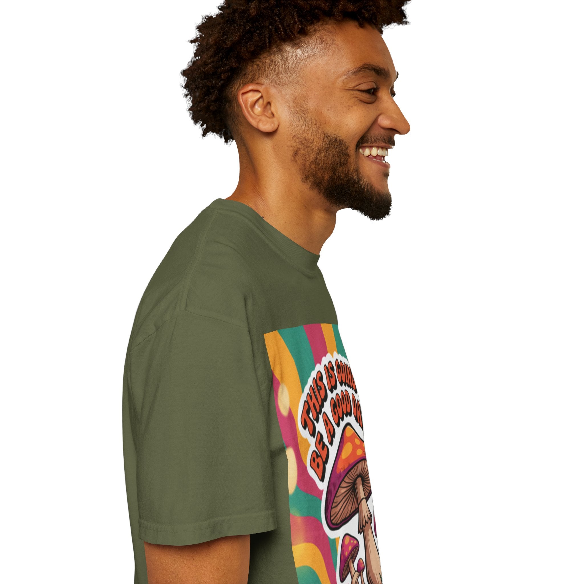 Positive Vibes T-shirt, Retro Mushroom Tee, Unisex Psychedelic Shirt, Gift for Friends, Casual Wear, Summer Essentials