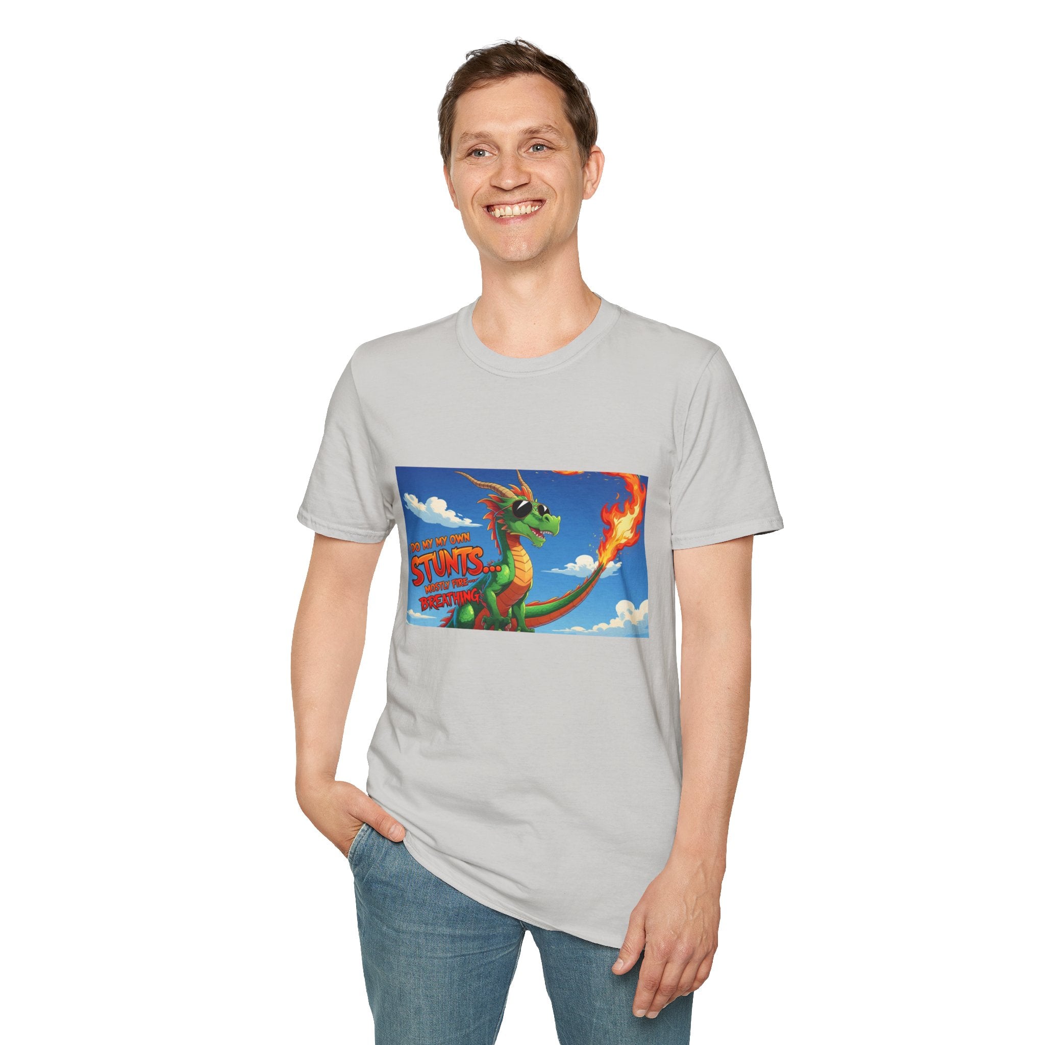 Funny Fire-Breathing Dragon T-Shirt | Fantasy Graphic Tee for Kids and Adults, Unisex Softstyle T-Shirt, Casual Wear, Game Night Apparel, [...]