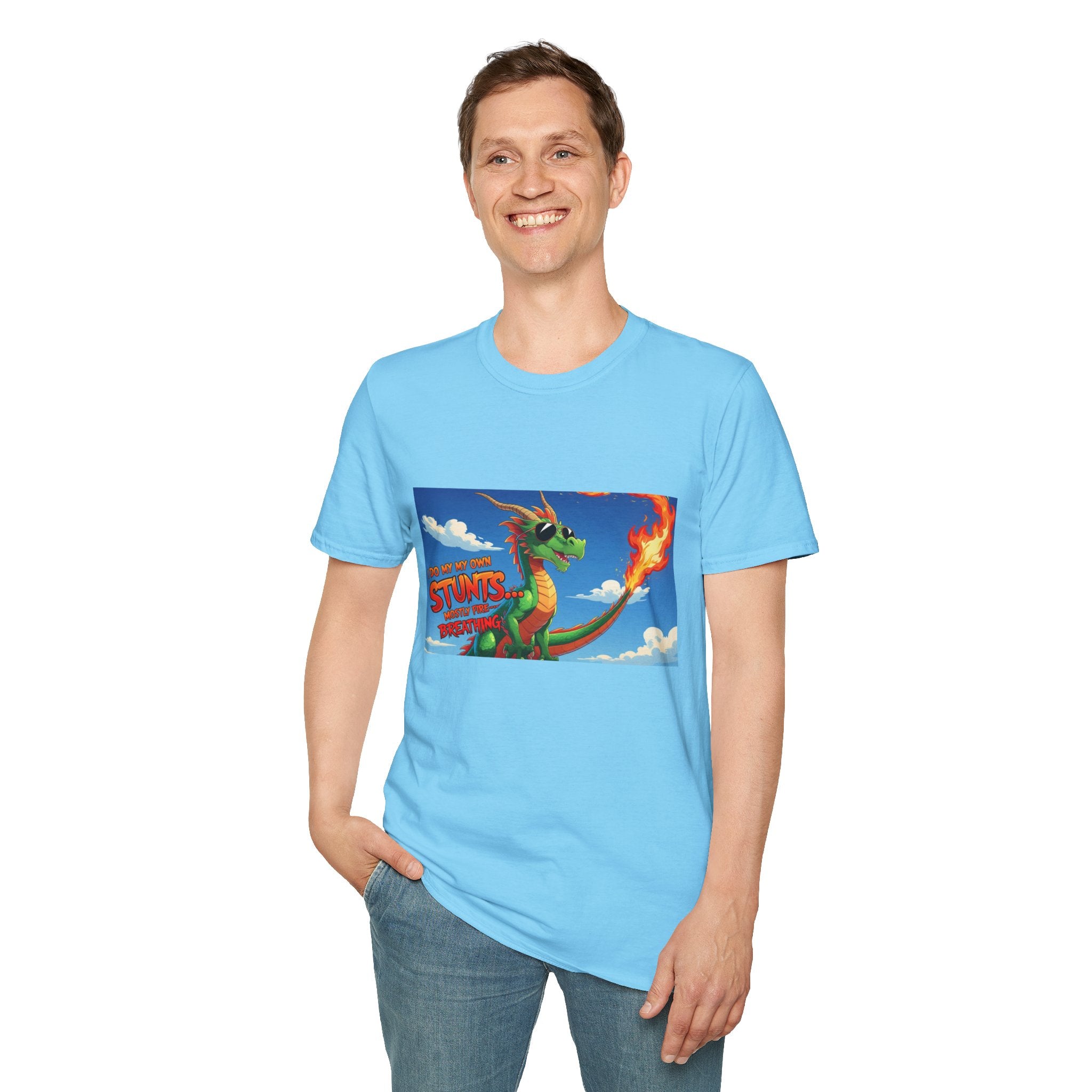 Funny Fire-Breathing Dragon T-Shirt | Fantasy Graphic Tee for Kids and Adults, Unisex Softstyle T-Shirt, Casual Wear, Game Night Apparel, [...]