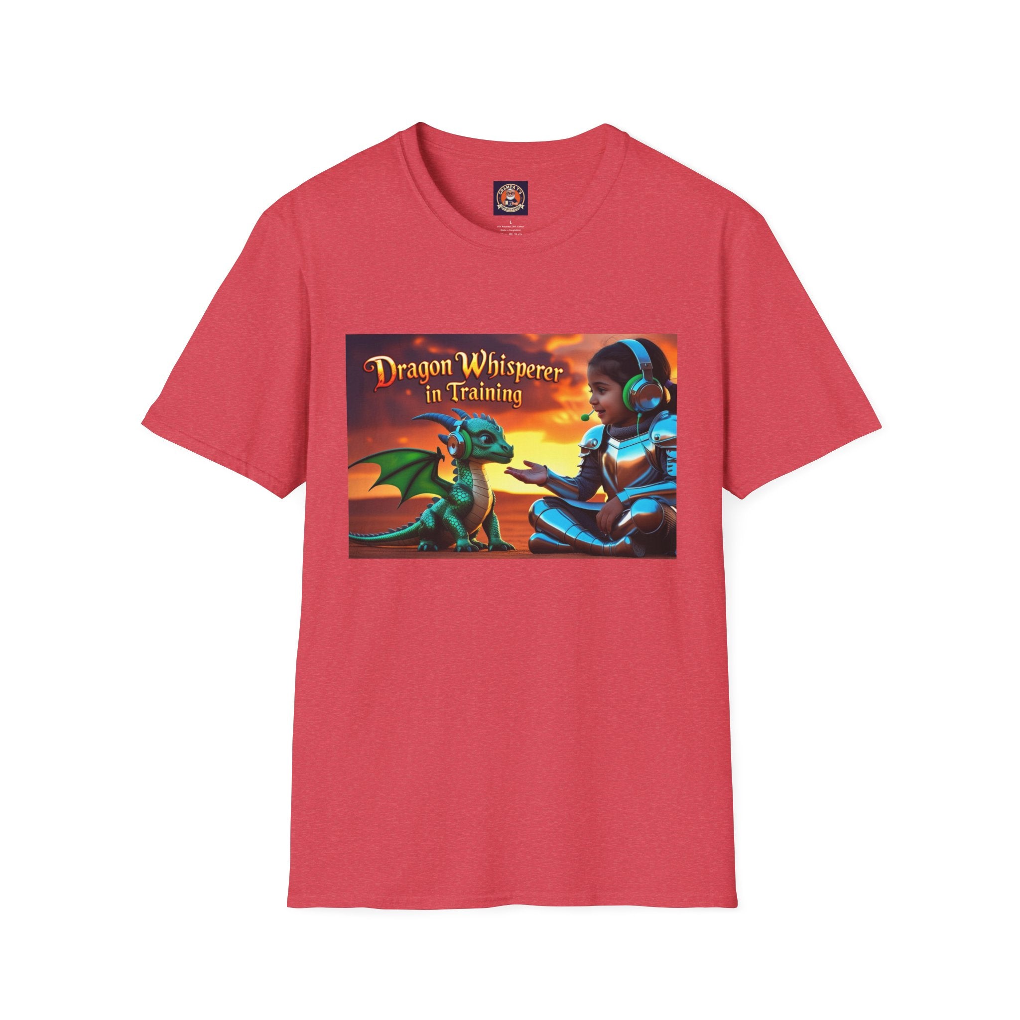 Funny Dragon Whisperer Unisex Softstyle T-Shirt | Fantasy Apparel, Gift for Dragon Lovers, Kids & Adults, Birthday Present, Magical Vibe