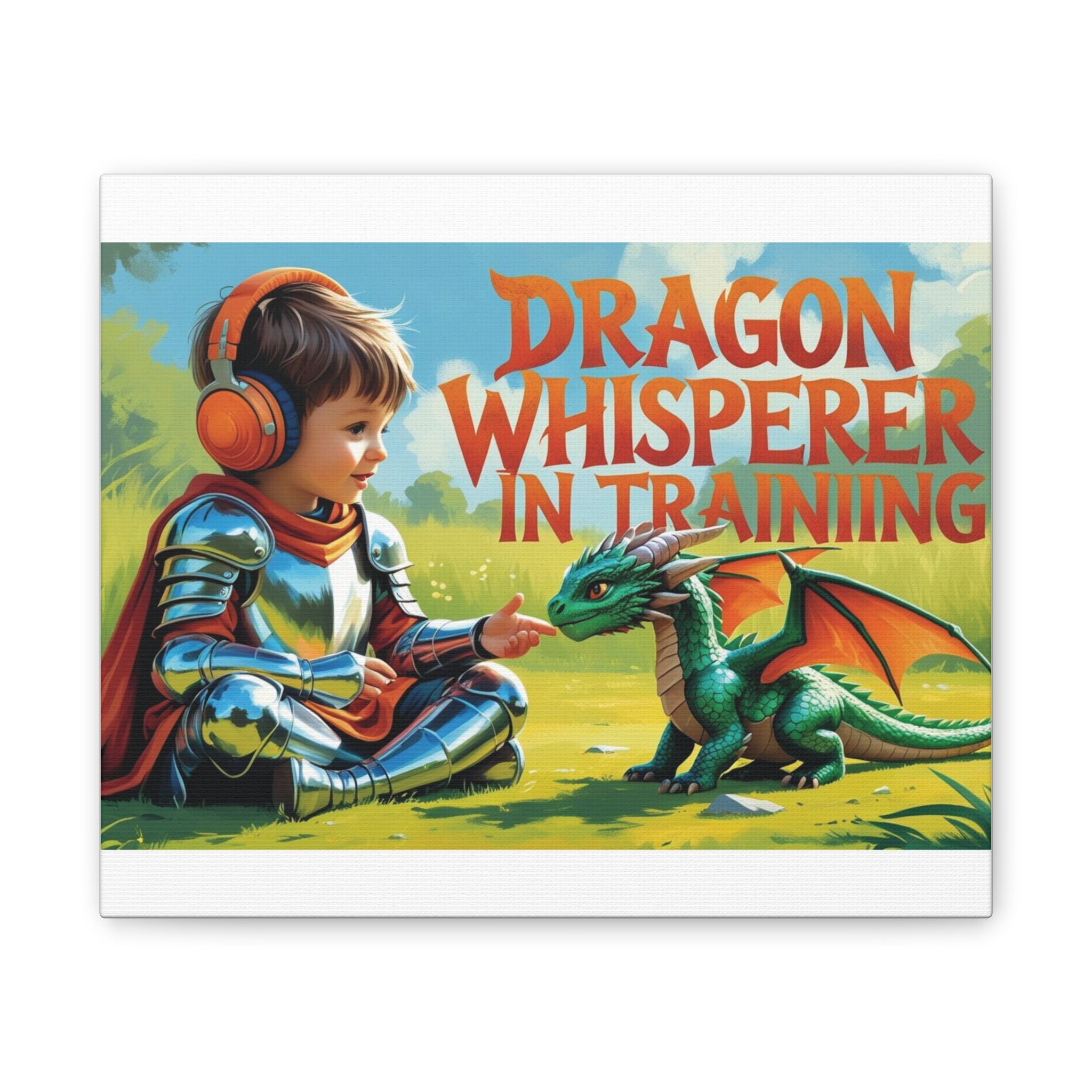 Dragon Whisperer Canvas Print, Playroom Decor, Childrens Wall Art, Fantasy Kids Room, Dragon Lover Gift, Adventure Art, Kid's Room Decor