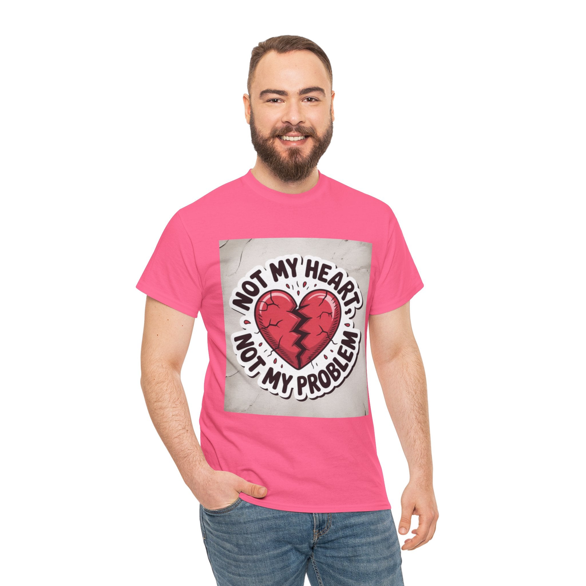 Heartbreak Humor Tee: Not My Heart Not My Problem, Funny T-Shirt, Unisex Cotton Tee, Casual Wear, Gifts for Friends, Breakup Apparel