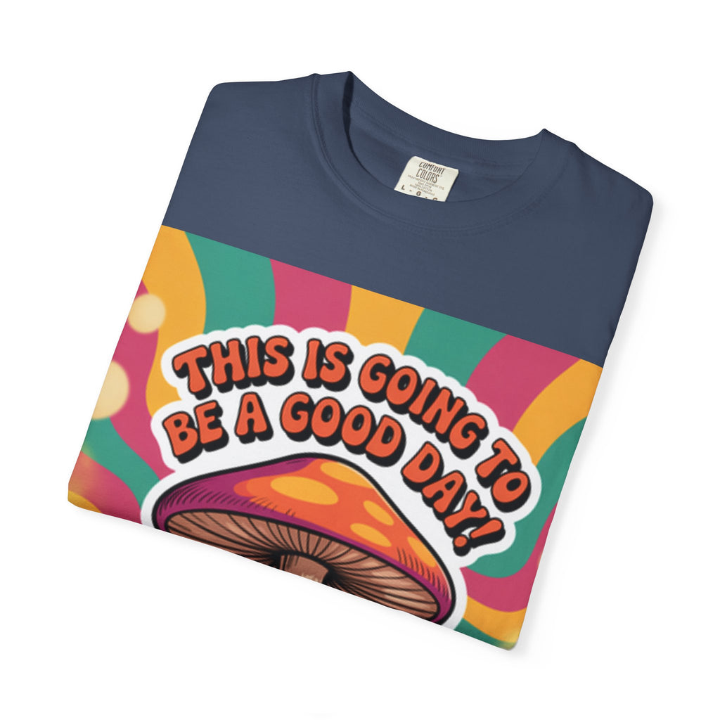 Positive Vibes T-shirt, Retro Mushroom Tee, Unisex Psychedelic Shirt, Gift for Friends, Casual Wear, Summer Essentials