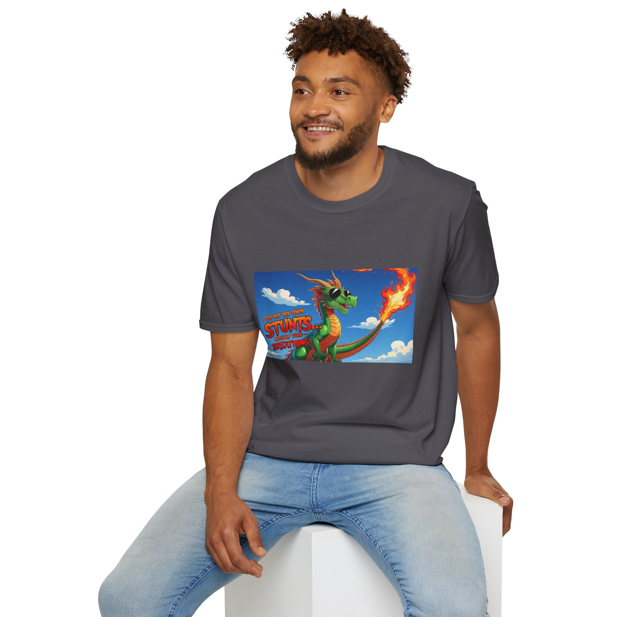 Funny Fire-Breathing Dragon T-Shirt | Fantasy Graphic Tee for Kids and Adults, Unisex Softstyle T-Shirt, Casual Wear, Game Night Apparel, [...]