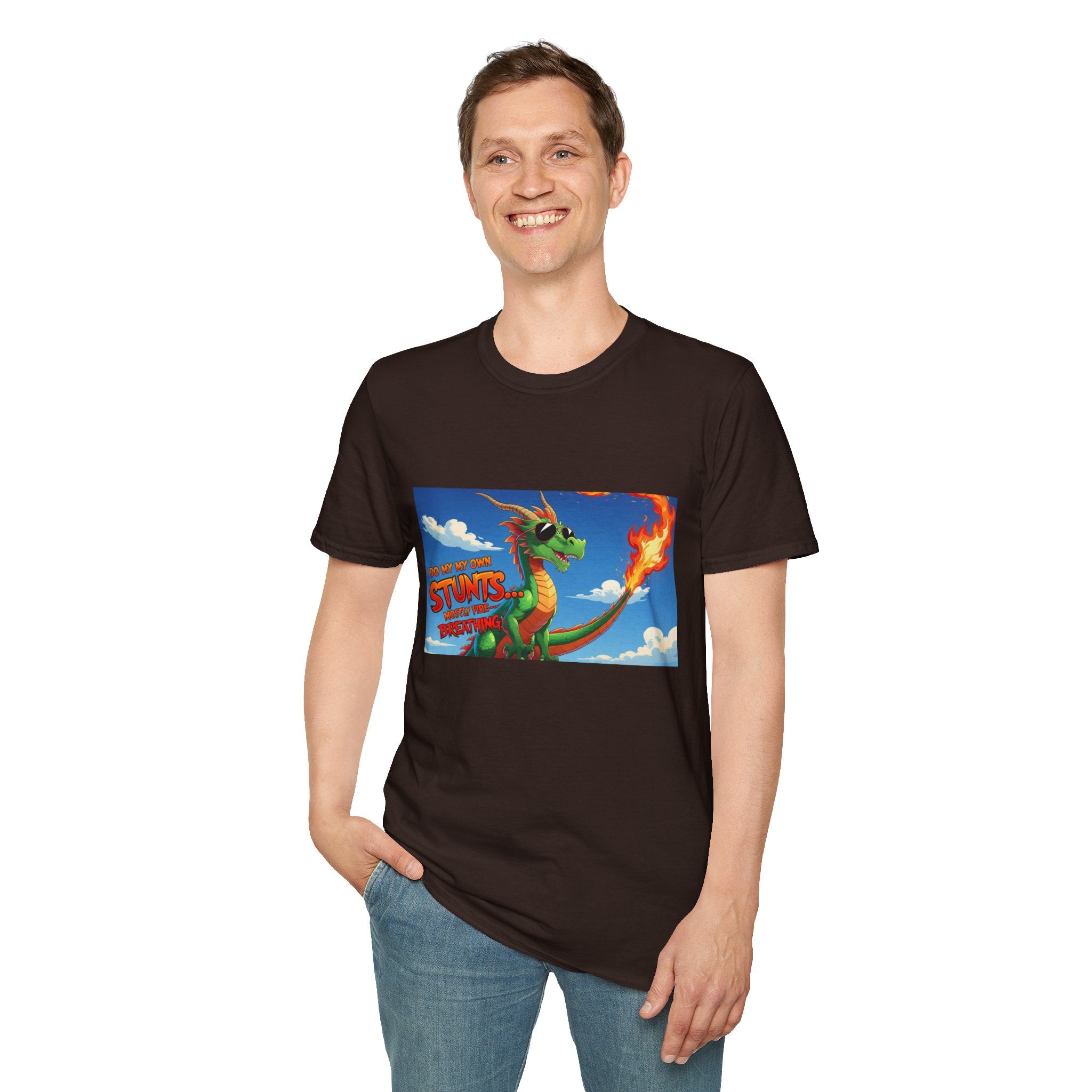 Funny Fire-Breathing Dragon T-Shirt | Fantasy Graphic Tee for Kids and Adults, Unisex Softstyle T-Shirt, Casual Wear, Game Night Apparel, [...]