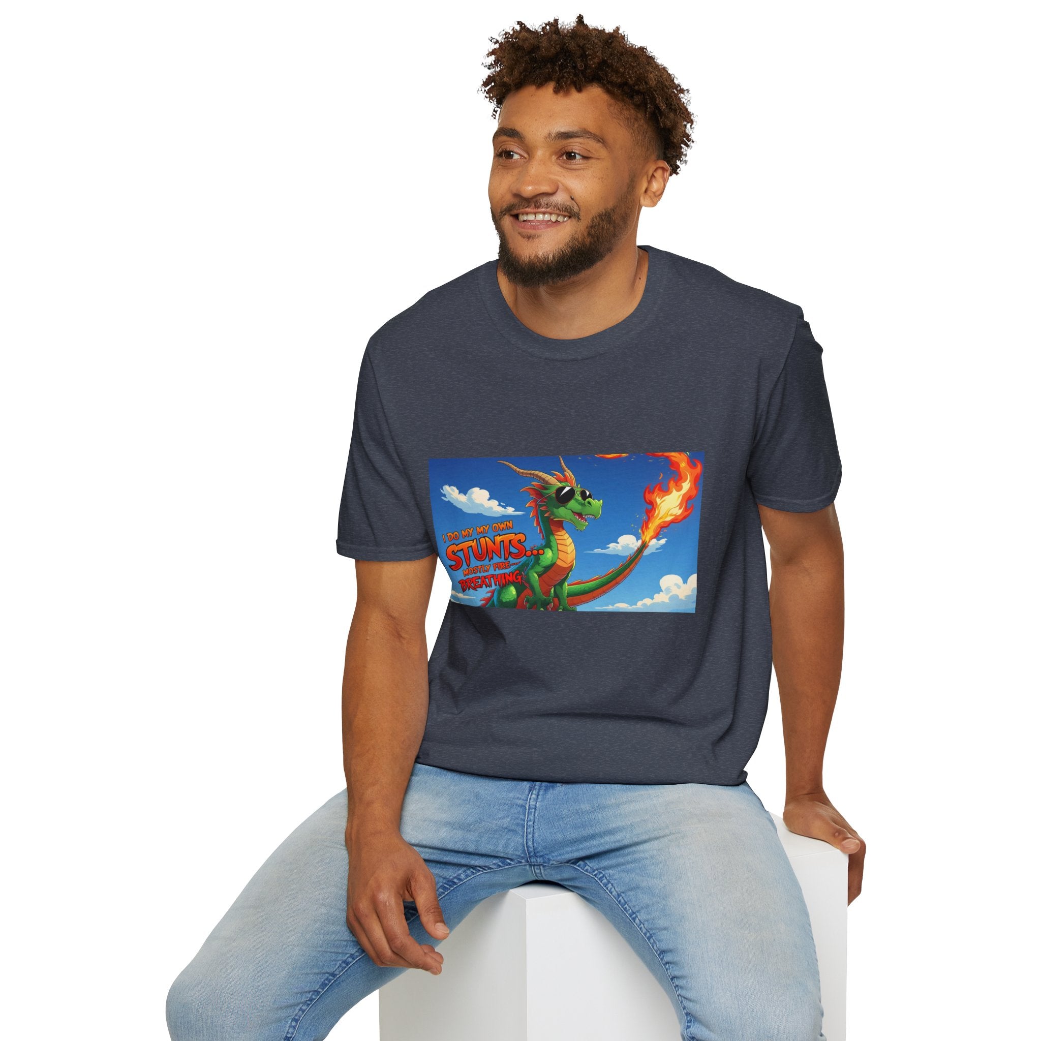Funny Fire-Breathing Dragon T-Shirt | Fantasy Graphic Tee for Kids and Adults, Unisex Softstyle T-Shirt, Casual Wear, Game Night Apparel, [...]
