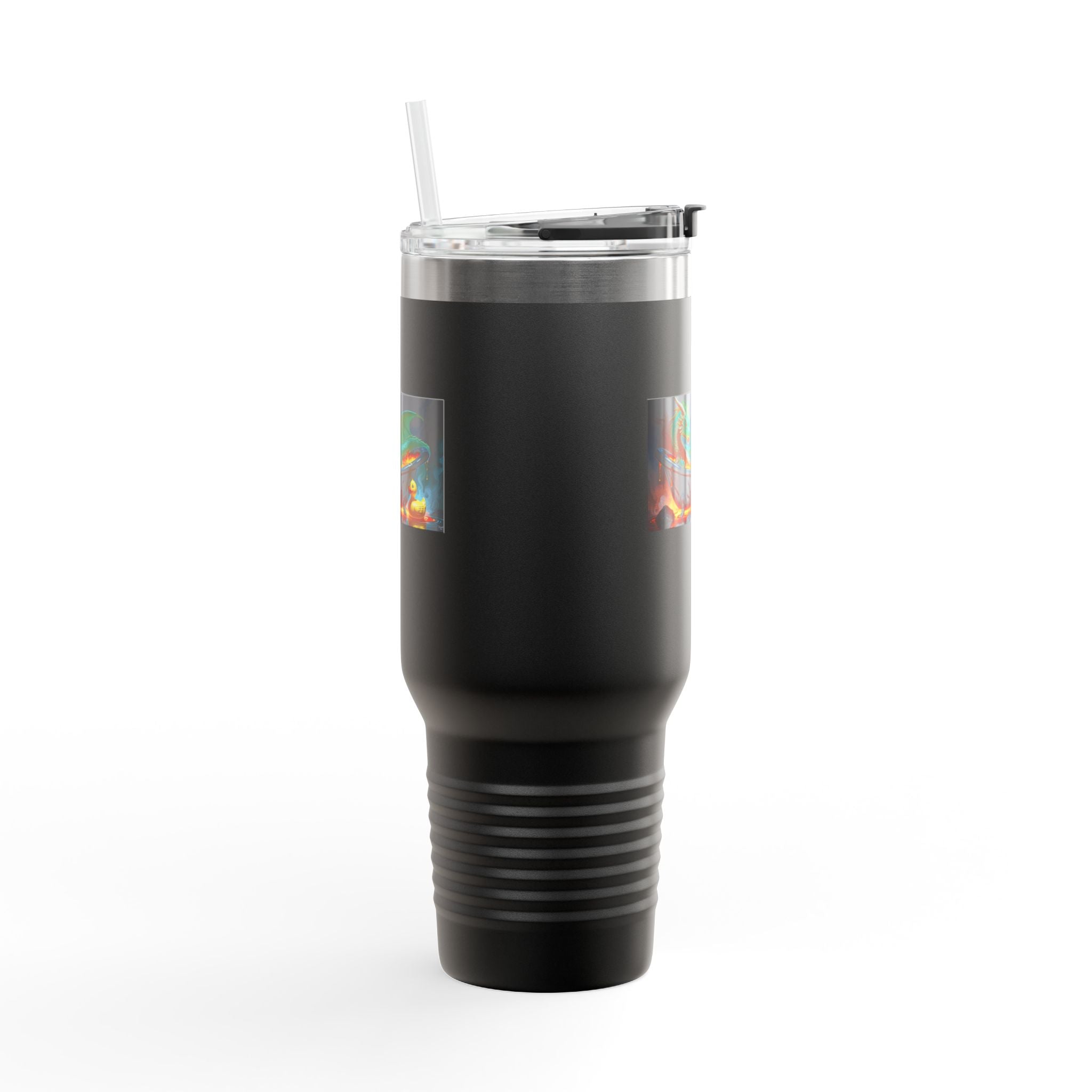 Fun Fantasy Dragon Bath Time Insulated Travel Mug, 40oz - Perfect for Adventures & Celebrations, Dragon Design, Hot & Cold Beverages, Gift for Fantasy Lovers