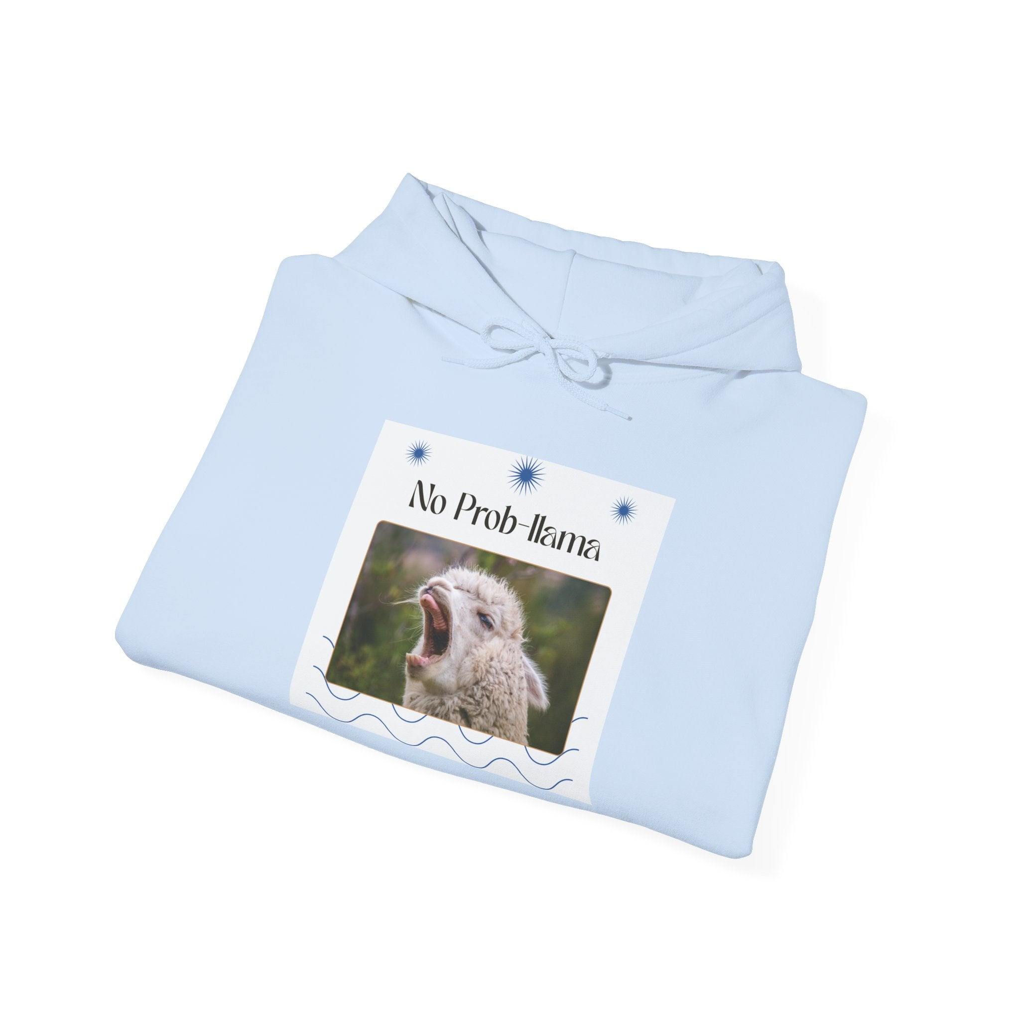 "No Prob-Llama" Unisex Hooded Sweatshirt with Fun Design, Cozy Apparel for Relaxed Days, Gifts for Friends, Casual Wear, Unique Gift Idea, Birthday Present