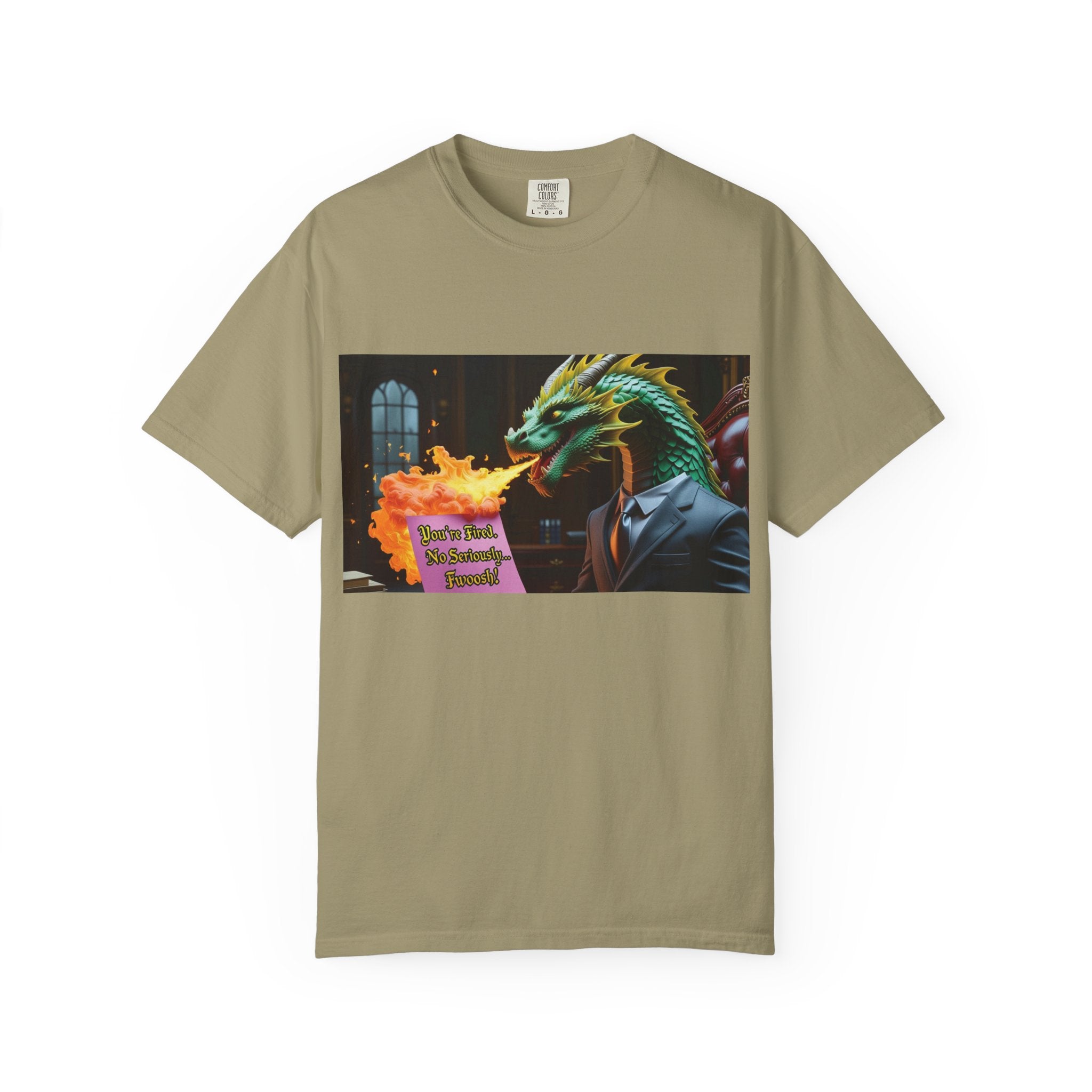 Dragon Fire  Unisex Garment-Dyed T-Shirt, Fun Graphic Tee, Unique Gift, Casual Wear, Fantasy Lover Apparel, Statement Shirt