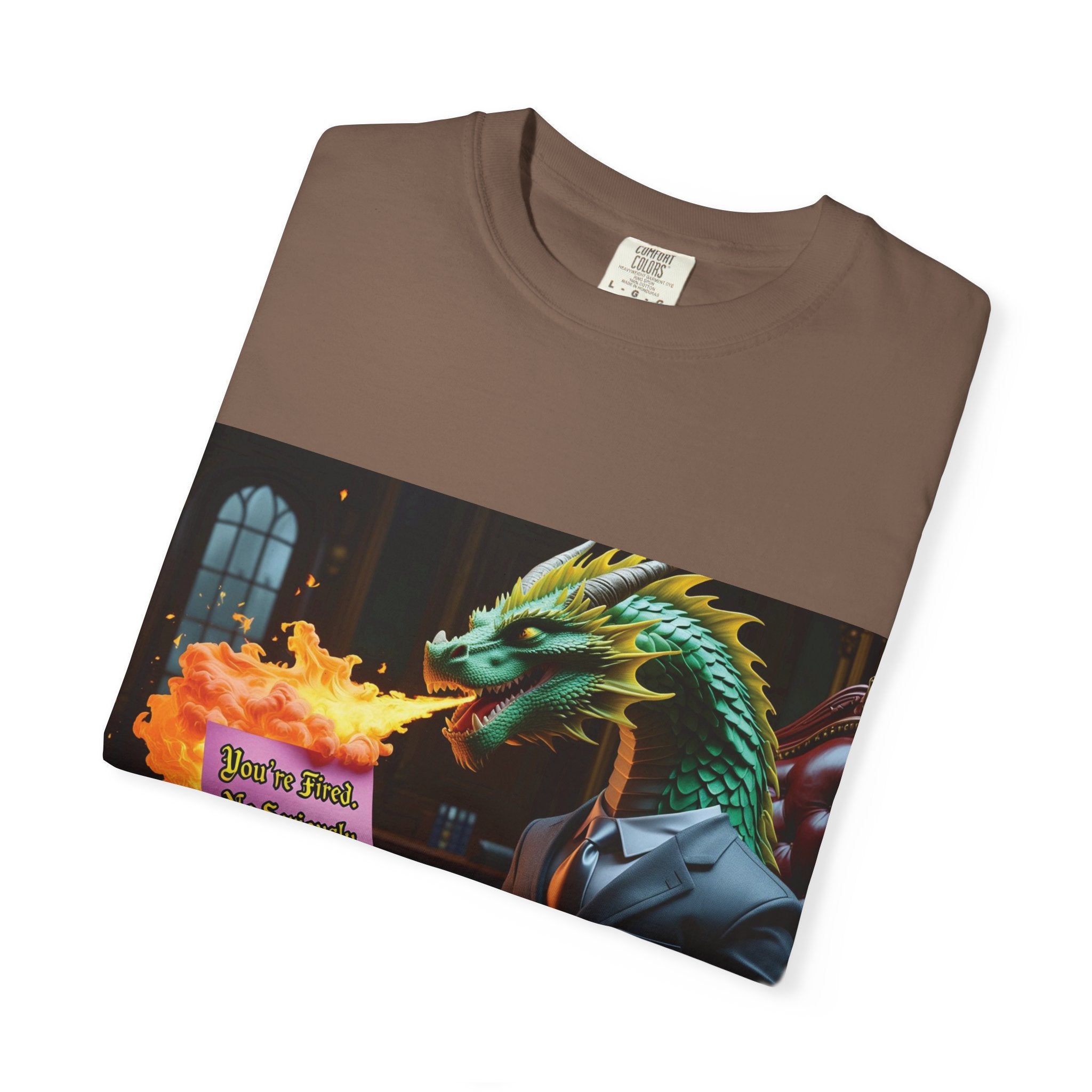 Dragon Fire  Unisex Garment-Dyed T-Shirt, Fun Graphic Tee, Unique Gift, Casual Wear, Fantasy Lover Apparel, Statement Shirt