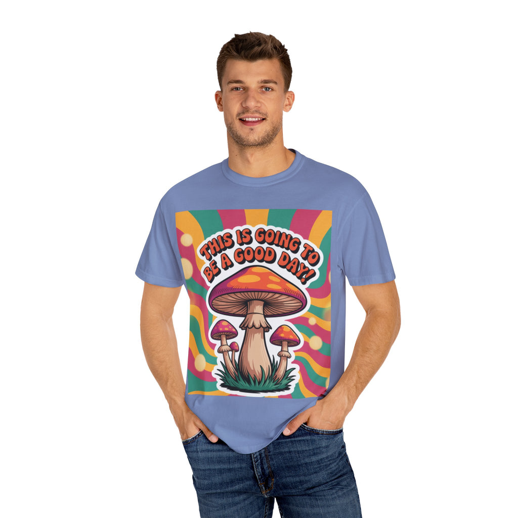 Positive Vibes T-shirt, Retro Mushroom Tee, Unisex Psychedelic Shirt, Gift for Friends, Casual Wear, Summer Essentials