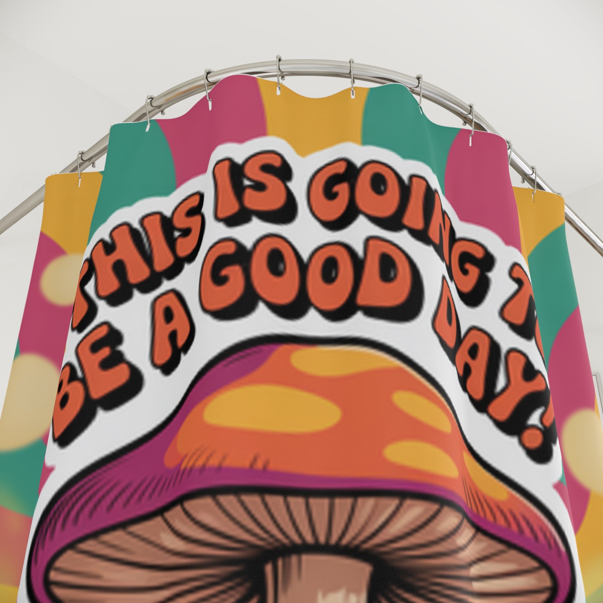 Psychedelic Mushroom Shower Curtain, Bohemian Bathroom Decor, Funky Home Accessories, Positive Vibes, Unique Gift Idea