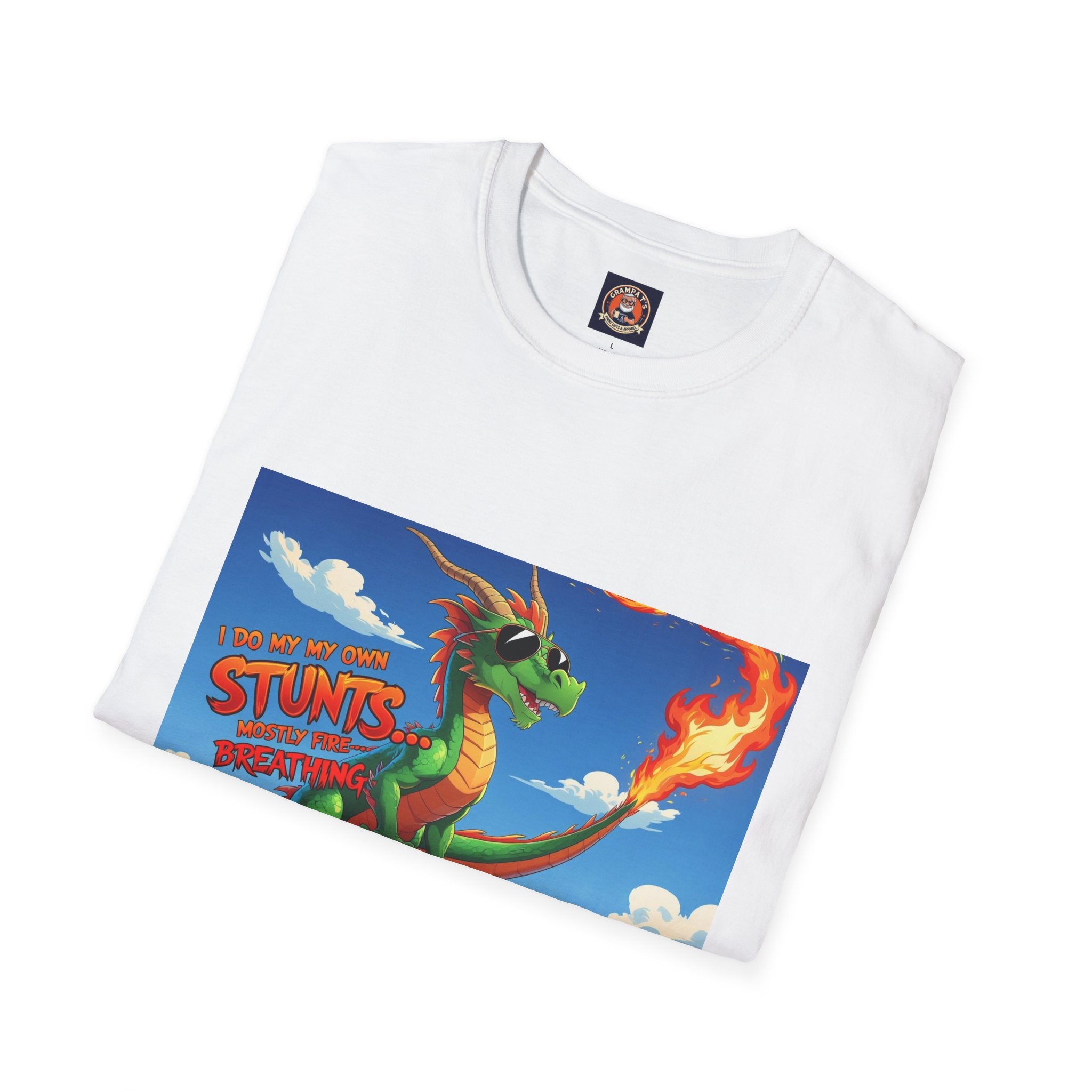 Funny Fire-Breathing Dragon T-Shirt | Fantasy Graphic Tee for Kids and Adults, Unisex Softstyle T-Shirt, Casual Wear, Game Night Apparel, [...]
