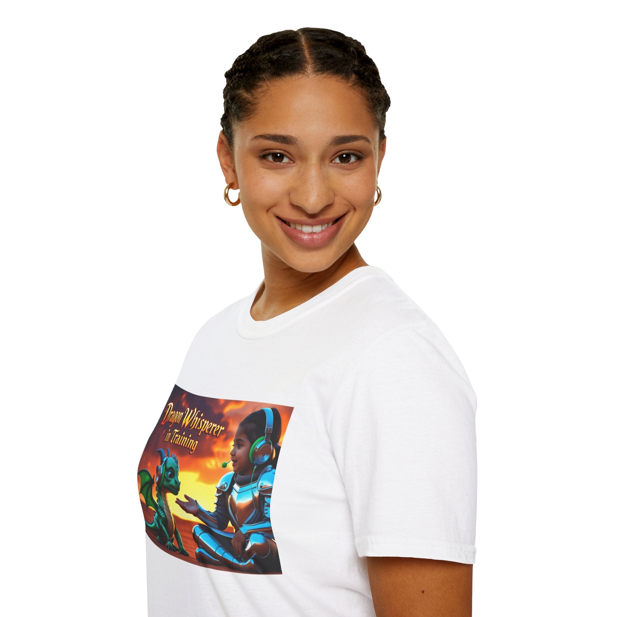 Funny Dragon Whisperer Unisex Softstyle T-Shirt | Fantasy Apparel, Gift for Dragon Lovers, Kids & Adults, Birthday Present, Magical Vibe