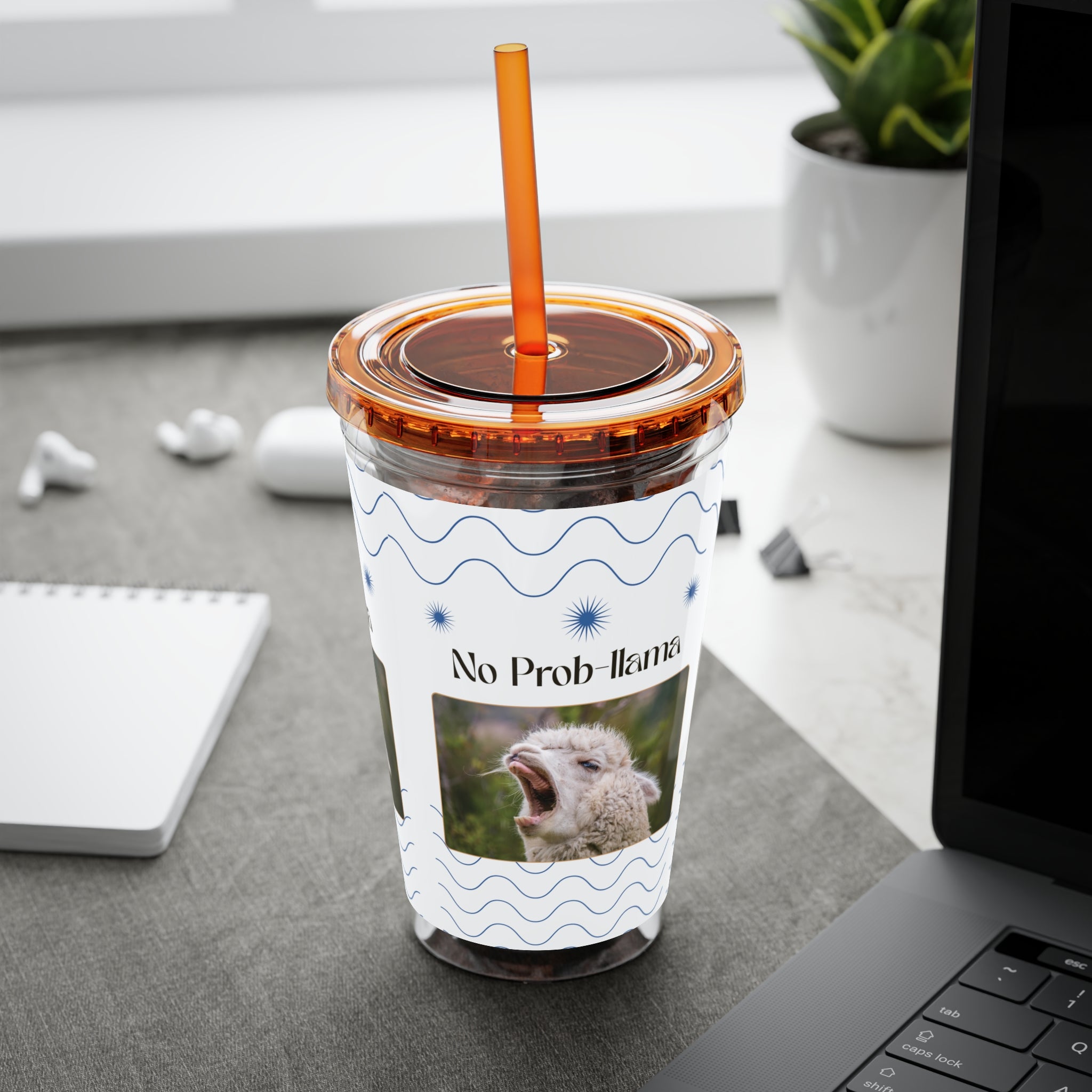 Tumbler Cup - &quot;No Prob-Llama&quot; Graphic 16oz Sunsplash Travel Cup
