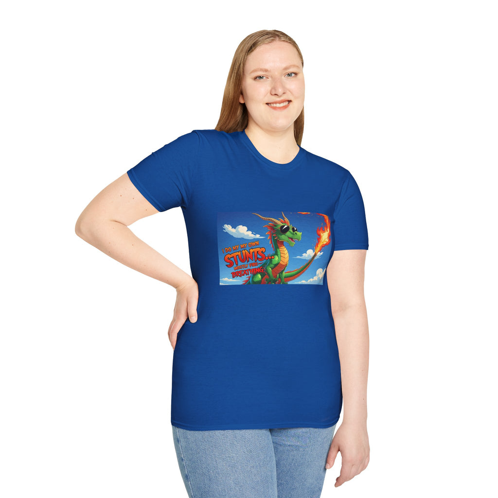 Funny Fire-Breathing Dragon T-Shirt | Fantasy Graphic Tee for Kids and Adults, Unisex Softstyle T-Shirt, Casual Wear, Game Night Apparel, [...]