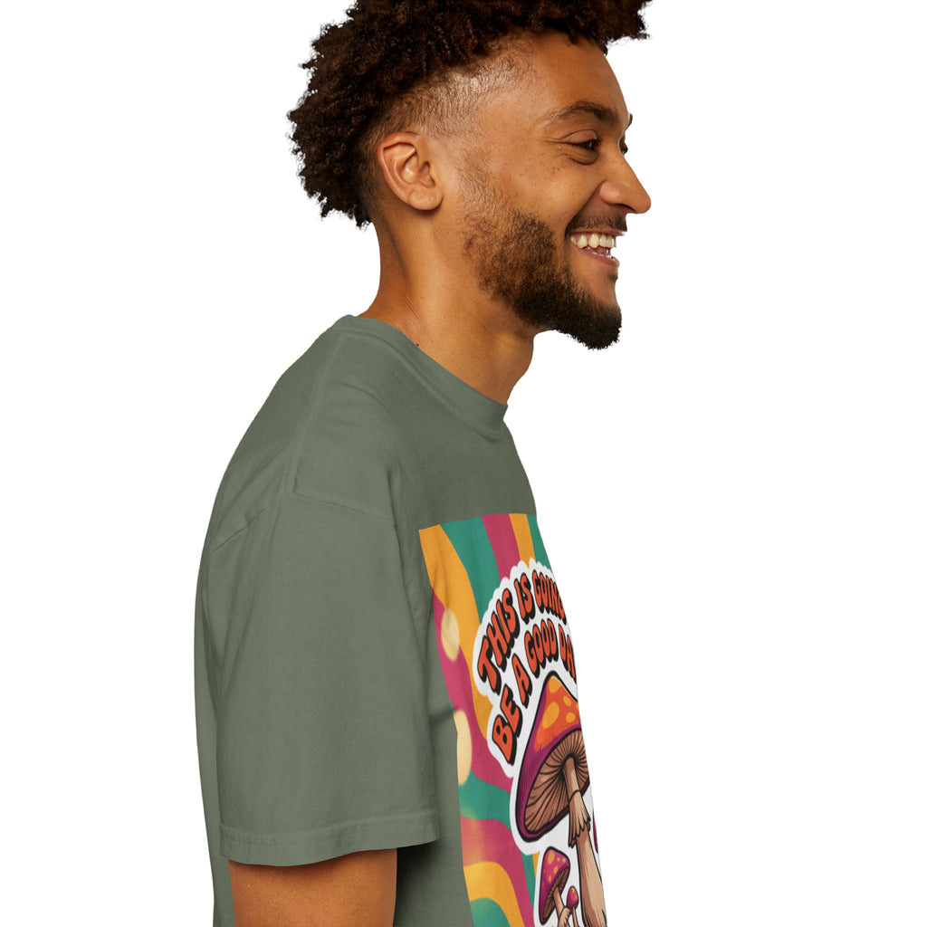 Positive Vibes T-shirt, Retro Mushroom Tee, Unisex Psychedelic Shirt, Gift for Friends, Casual Wear, Summer Essentials