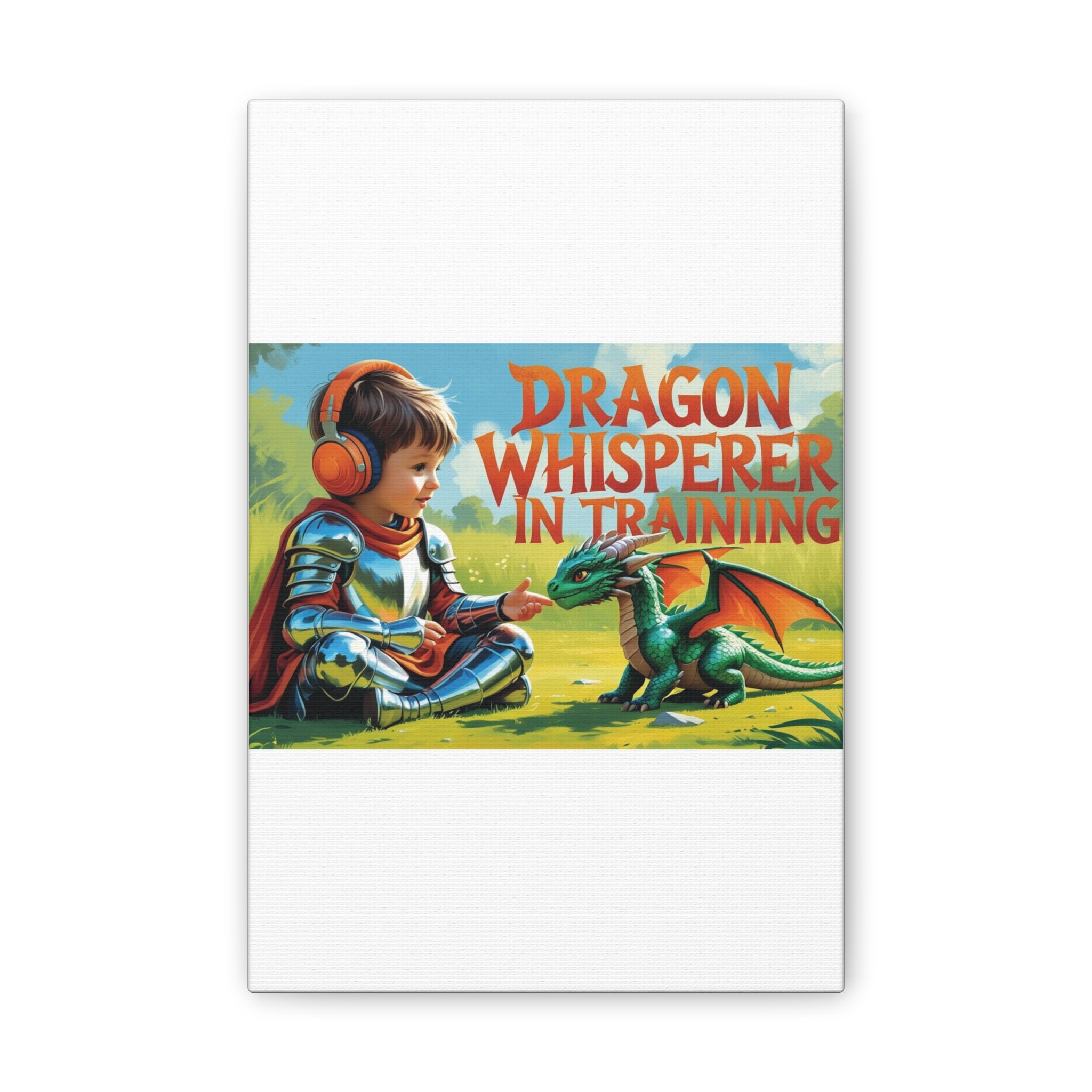 Dragon Whisperer Canvas Print, Playroom Decor, Childrens Wall Art, Fantasy Kids Room, Dragon Lover Gift, Adventure Art, Kid's Room Decor