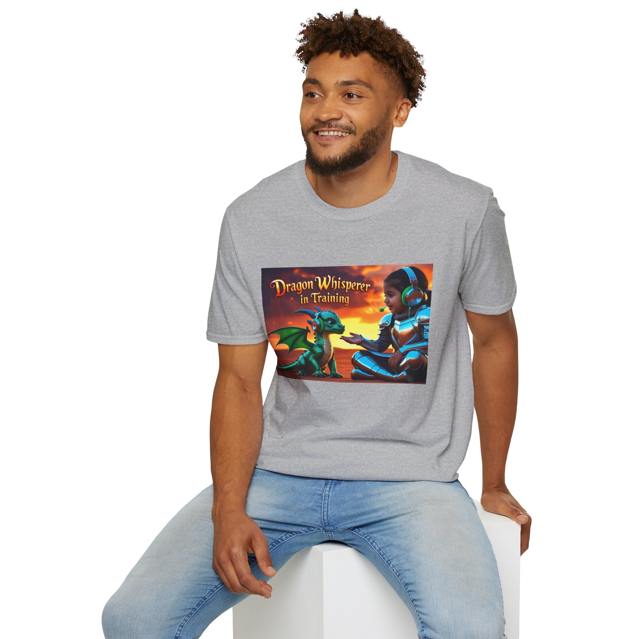 Funny Dragon Whisperer Unisex Softstyle T-Shirt | Fantasy Apparel, Gift for Dragon Lovers, Kids & Adults, Birthday Present, Magical Vibe