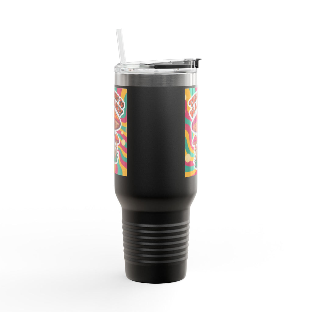 Colorful Happy Mushroom Insulated Travel Mug - Perfect for Adventures, Gifts, Summer Vibes, Camping, Road Trips, Daily Motivation
