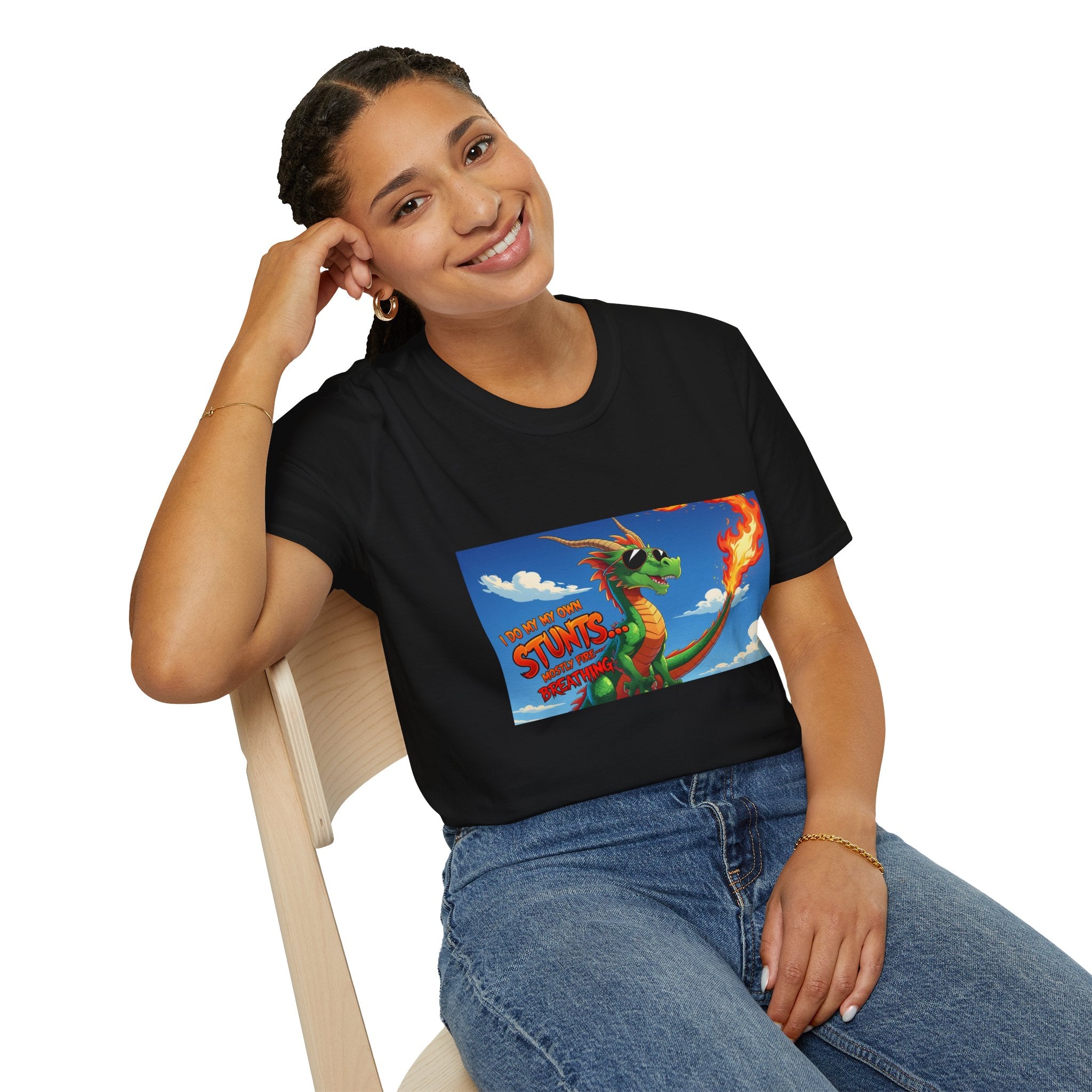 Funny Fire-Breathing Dragon T-Shirt | Fantasy Graphic Tee for Kids and Adults, Unisex Softstyle T-Shirt, Casual Wear, Game Night Apparel, [...]